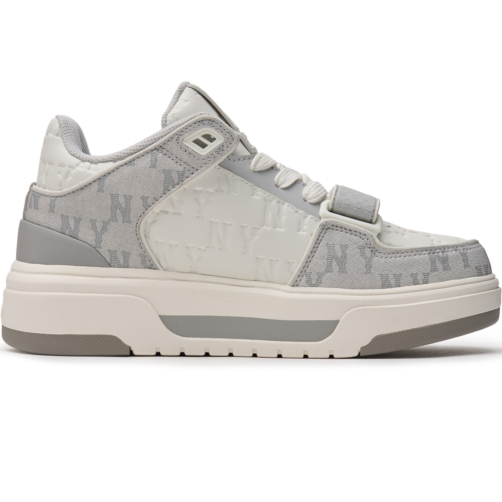 GIÀY THỂ THAO MLB NY CHUNKY LINER MID CLASSIC MONOGRAM NEW YORK YANKEES GRAY 3ASXCMM4N-50GRS 4