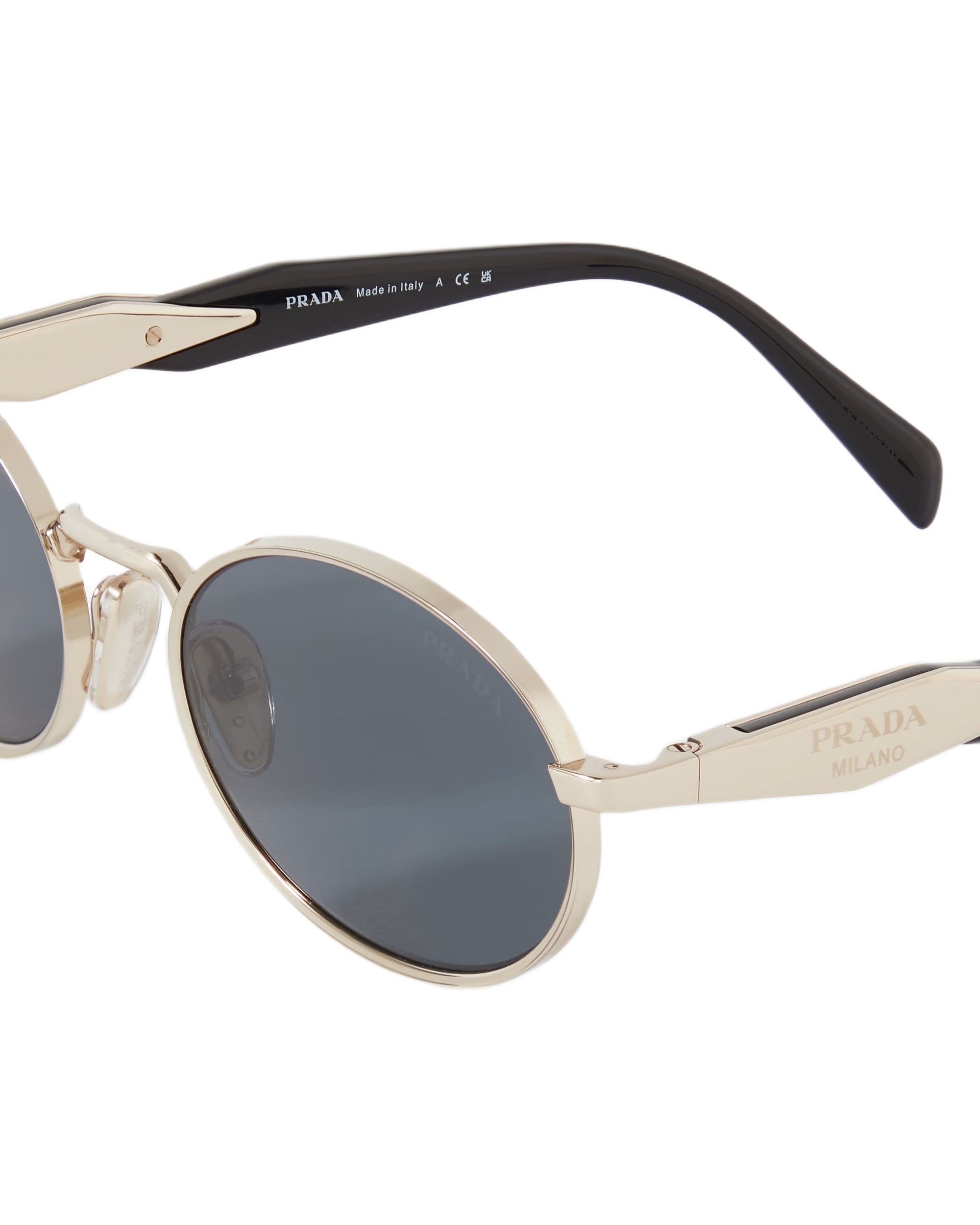 Kính Prada Oval-frame acetate and gold-tone sunglasses Graphite Lenses SPR65Z 3