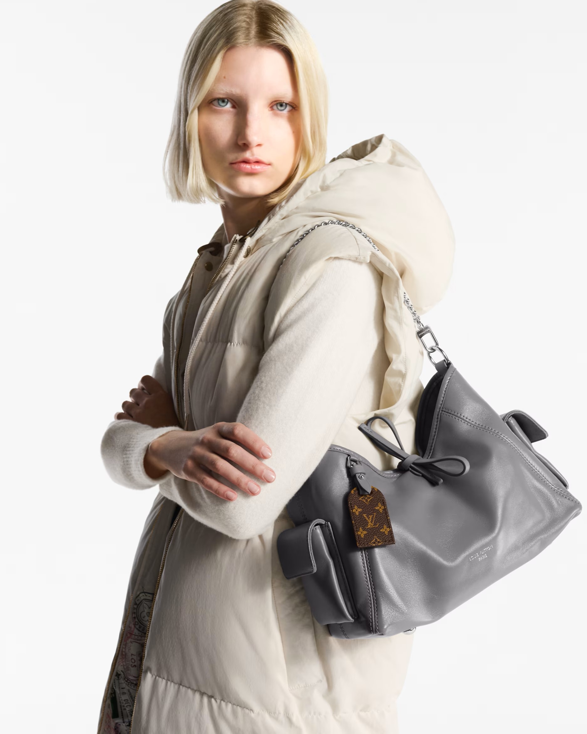 Túi xách nữ Louis Vuitton CarryAll Cargo PM Gris Trianon M12579 9