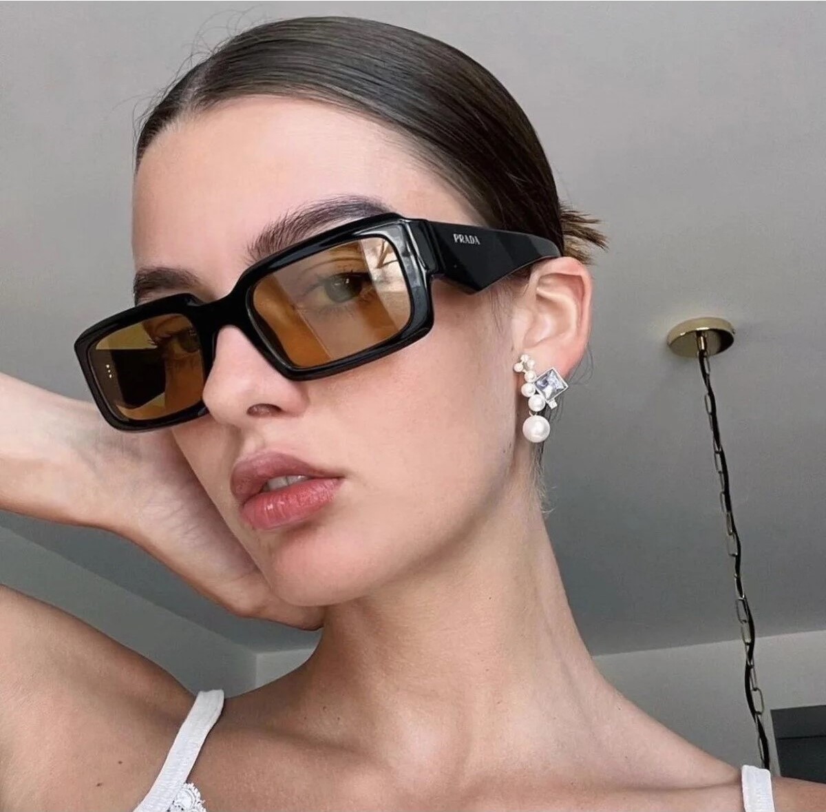 Kính Mát Prada Yellow Acetate Sunglasses SPR27Z 6