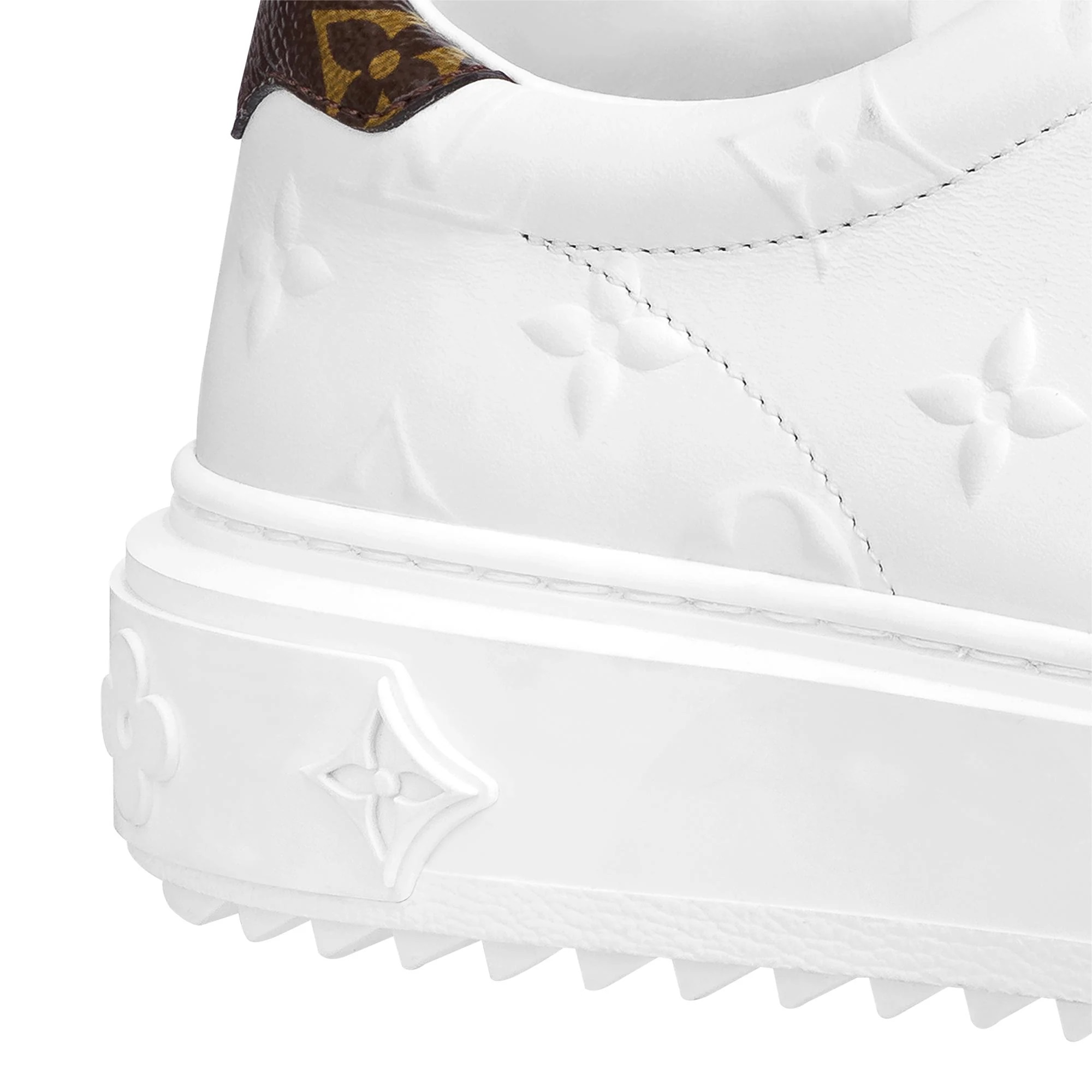 GIÀY LV NỮ LOUIS VUITTON TIME OUT SNEAKER OBSOLETES DO NOT TOUCH WHITE MONOGRAM-DEBOSSED CALF LEATHER 5