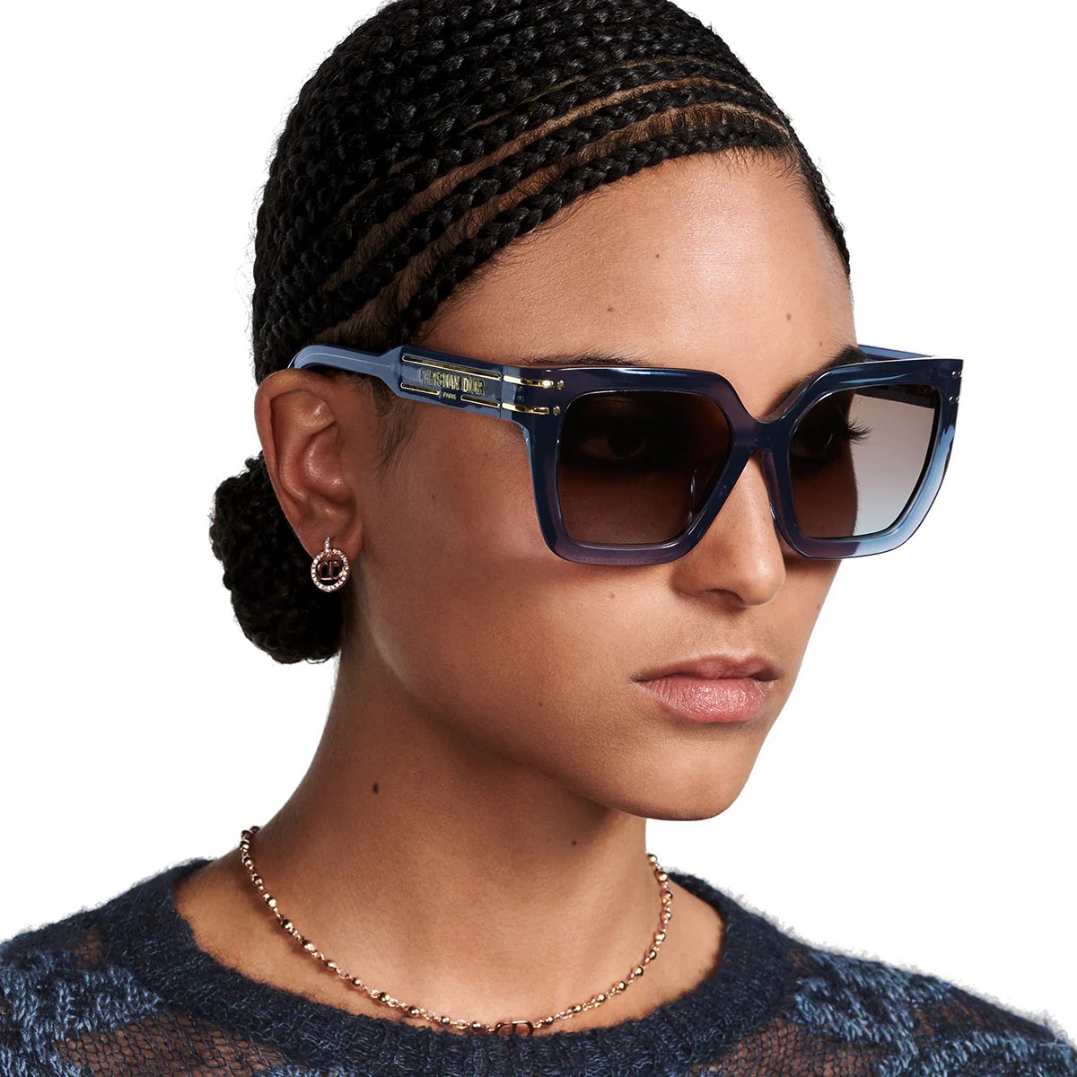 Kính Mát Dior Diorsignature S10F 30F2 Shiny Blue Sunglasses 4