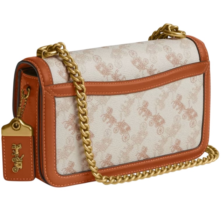 Túi Coach Hero Shoulder Bag With Horse and Carriage Print Chalk Burnished Amber CAS83 1