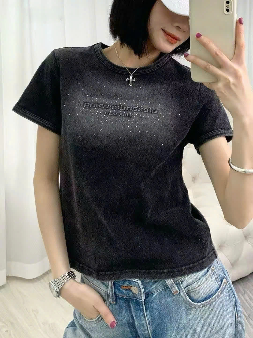 Áo thun đá xám đen Alexander Wang 5