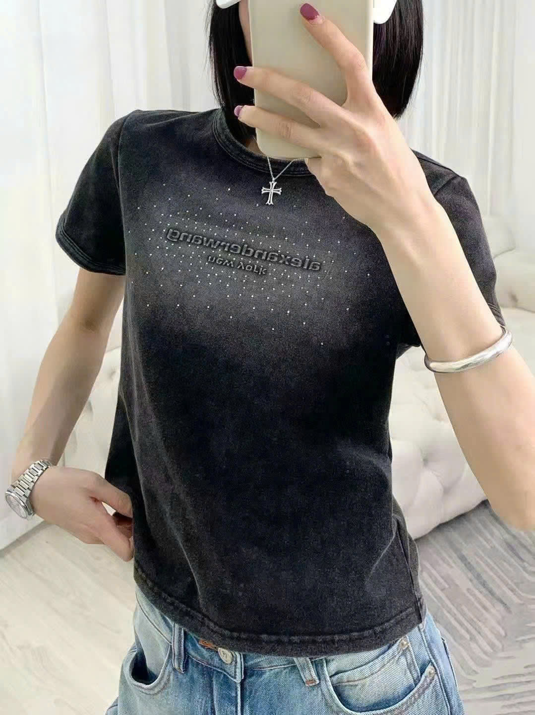 Áo thun đá xám đen Alexander Wang 7