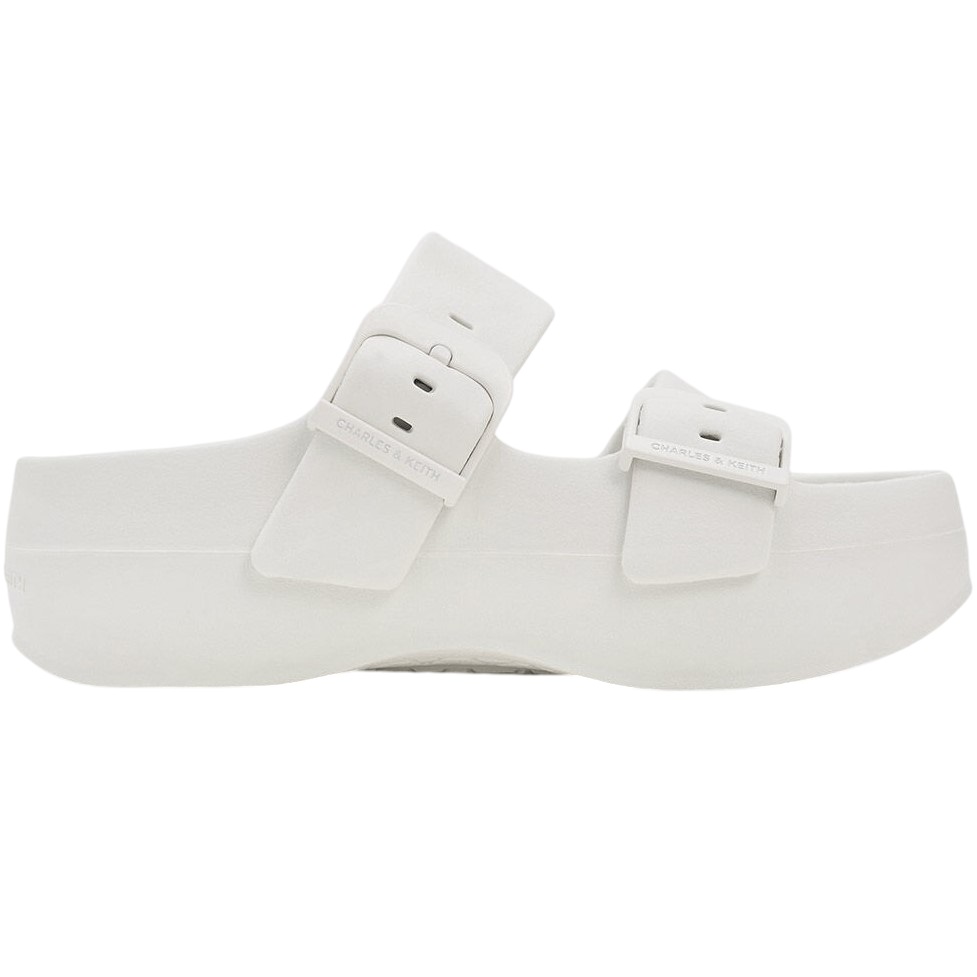 Giày Sandals nữ Charles Keith Bunsy Double-Strap Sports Sandals White CK1-71650004 2