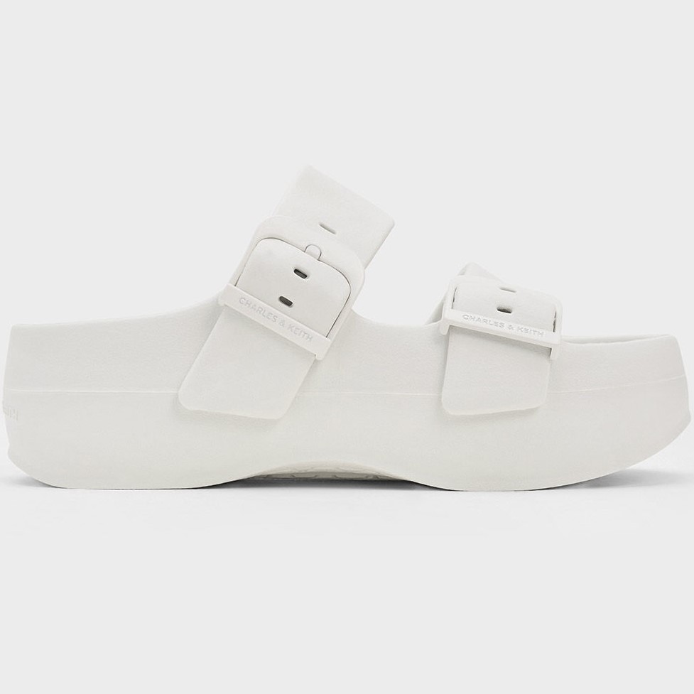 Giày Sandals nữ Charles Keith Bunsy Double-Strap Sports Sandals White CK1-71650004 5