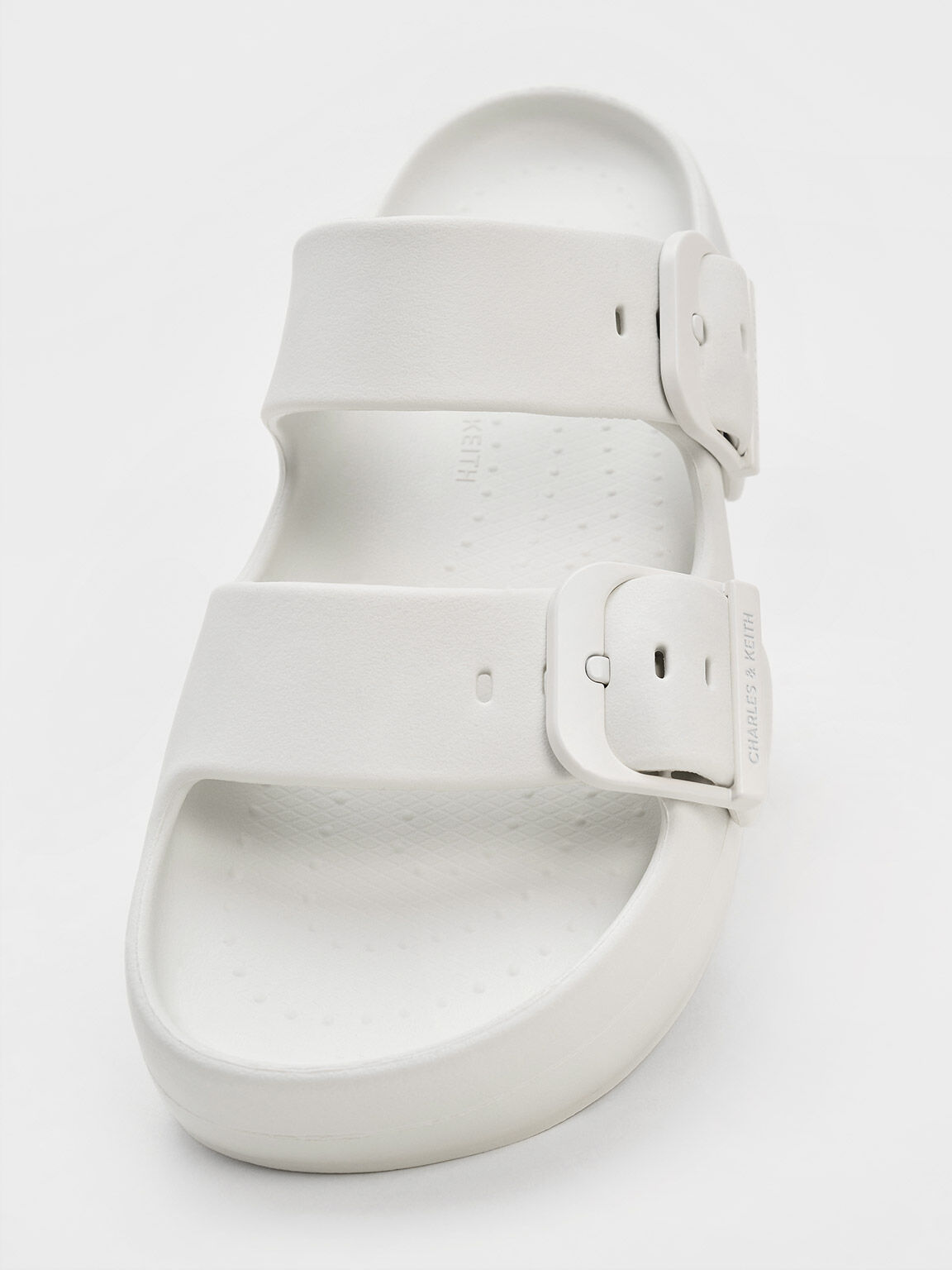 Giày Sandals nữ Charles Keith Bunsy Double-Strap Sports Sandals White CK1-71650004 8