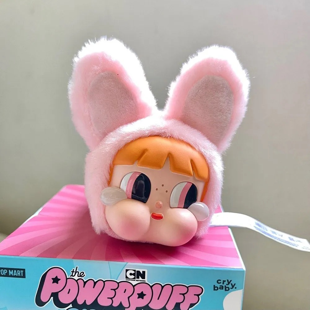Móc Khóa Pop Mart Crybaby x Powerpuff Girls Series Vinyl Face Bag Charm Bunny Blossom Màu Hồng 6