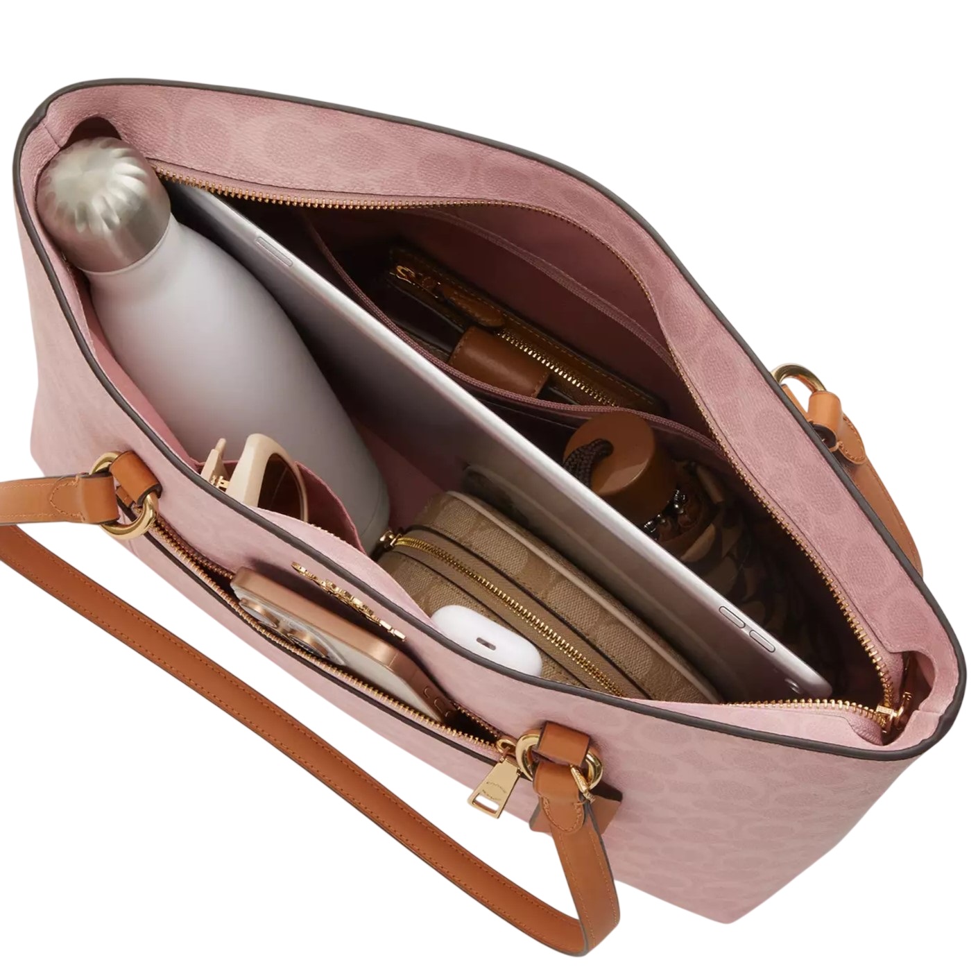 Túi Coach Station Tote Bag In Signature Canvas Powder Pink CEA21 7