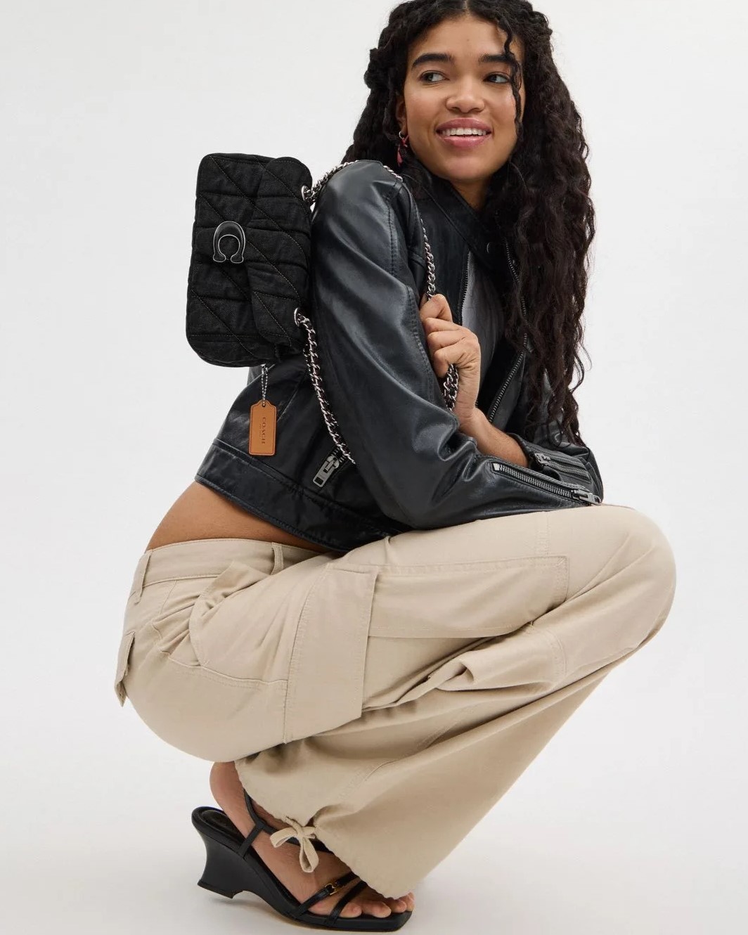 Túi Coach Tabby Shoulder Bag 20 With Quilting Denim Black CR701 5