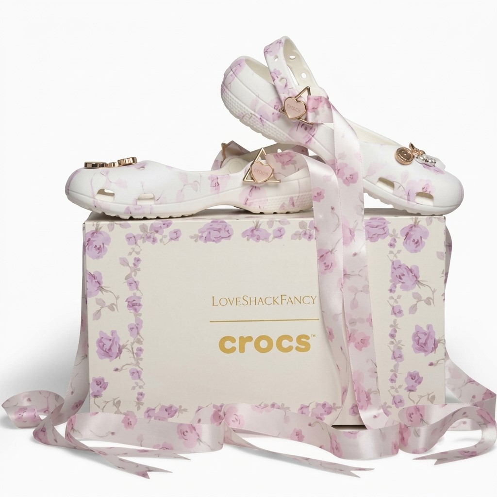 Giày Crocs Classic Ballet Flat LoveShackFancy Oyster 1