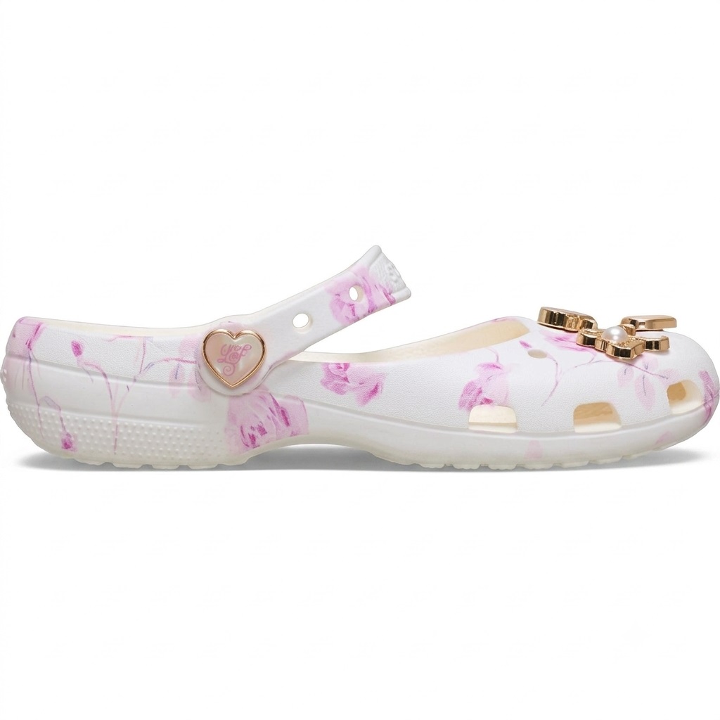 Giày Crocs Classic Ballet Flat LoveShackFancy Oyster 4
