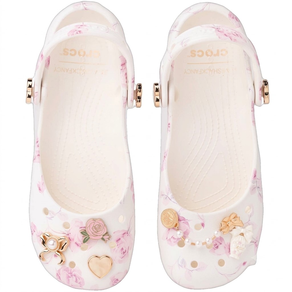 Giày Crocs Classic Ballet Flat LoveShackFancy Oyster 7