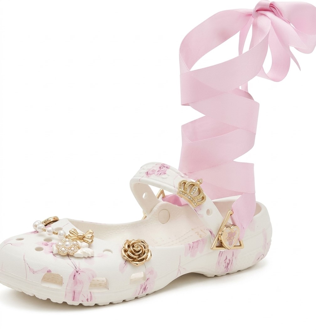 Giày Crocs Classic Ballet Flat LoveShackFancy Oyster 8