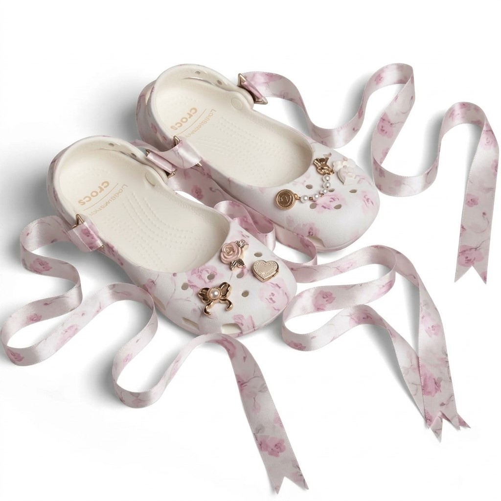 Giày Crocs Classic Ballet Flat LoveShackFancy Oyster 9