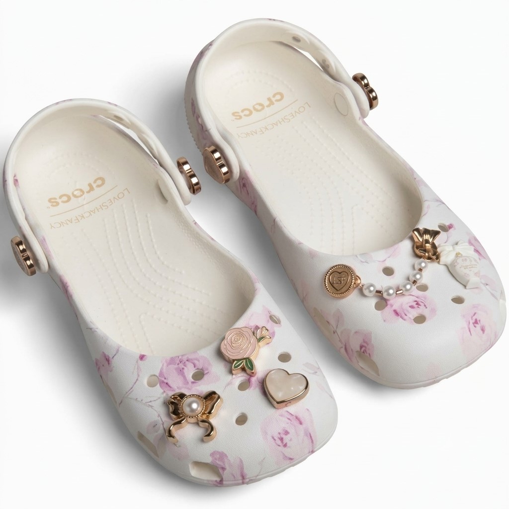 Giày Crocs Classic Ballet Flat LoveShackFancy Oyster 10