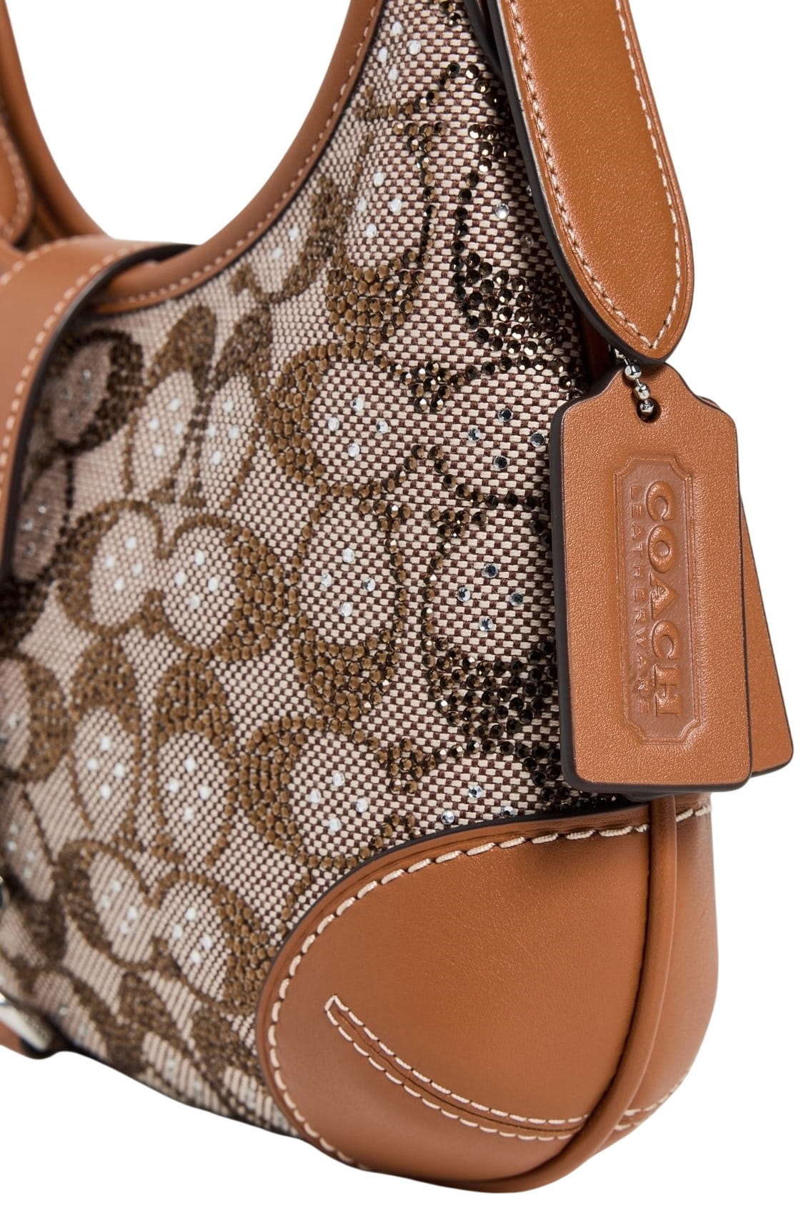 Túi Coach Hamptons Hobo Bag In Crystal Signature jacquard Burnished Amber CW654 1