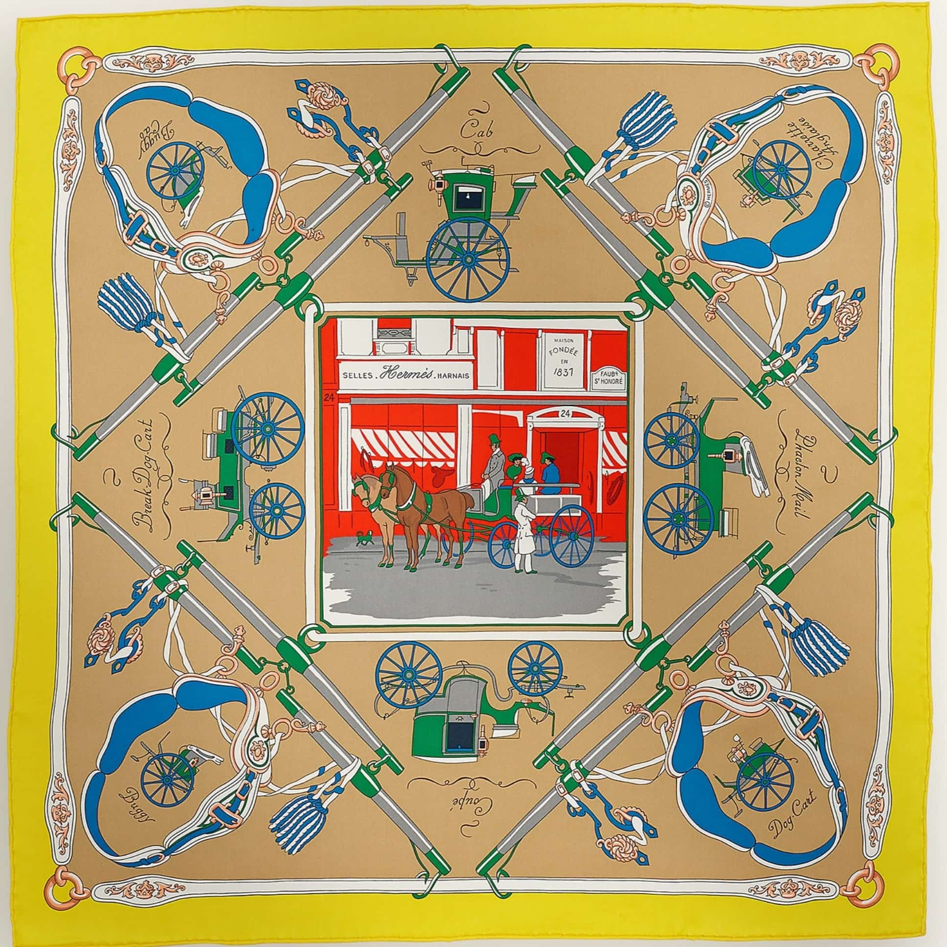 Khăn lụa Hermes Palonniers Scarf 7