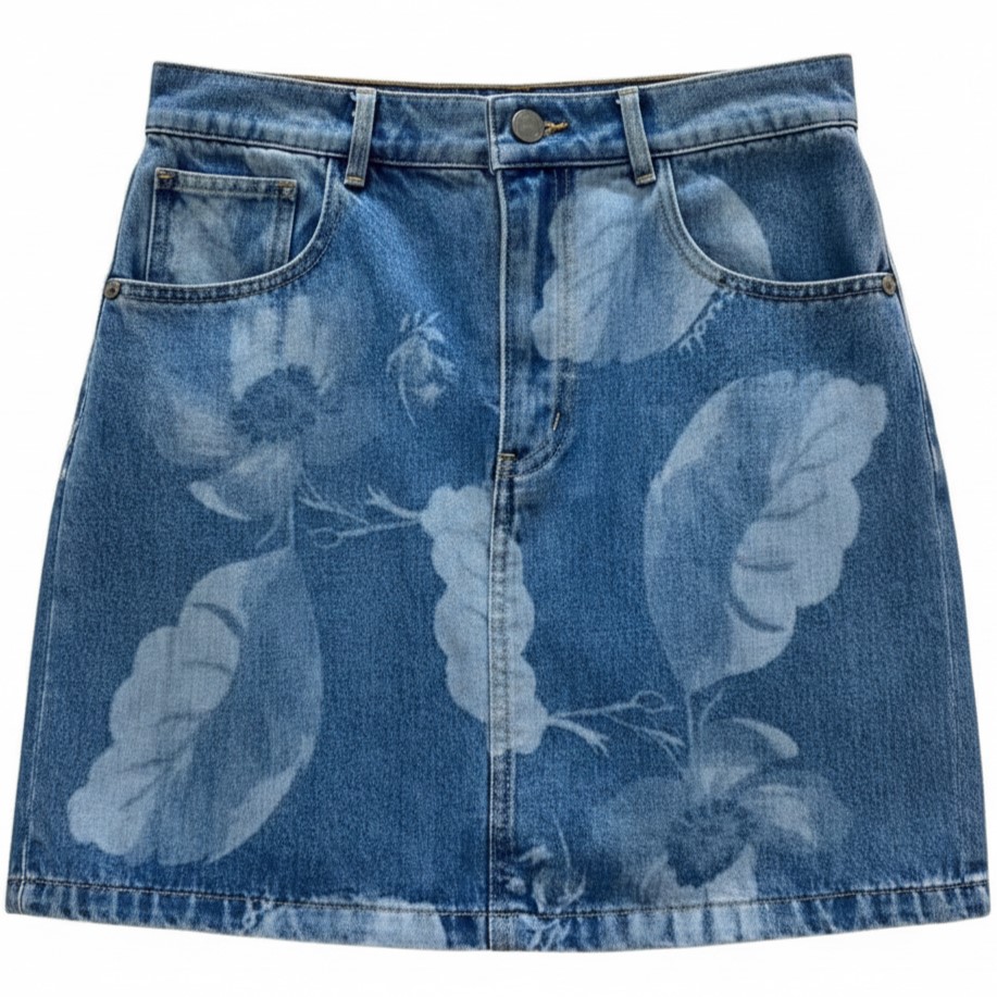 Chân váy nữ jean Fendi xanh 8