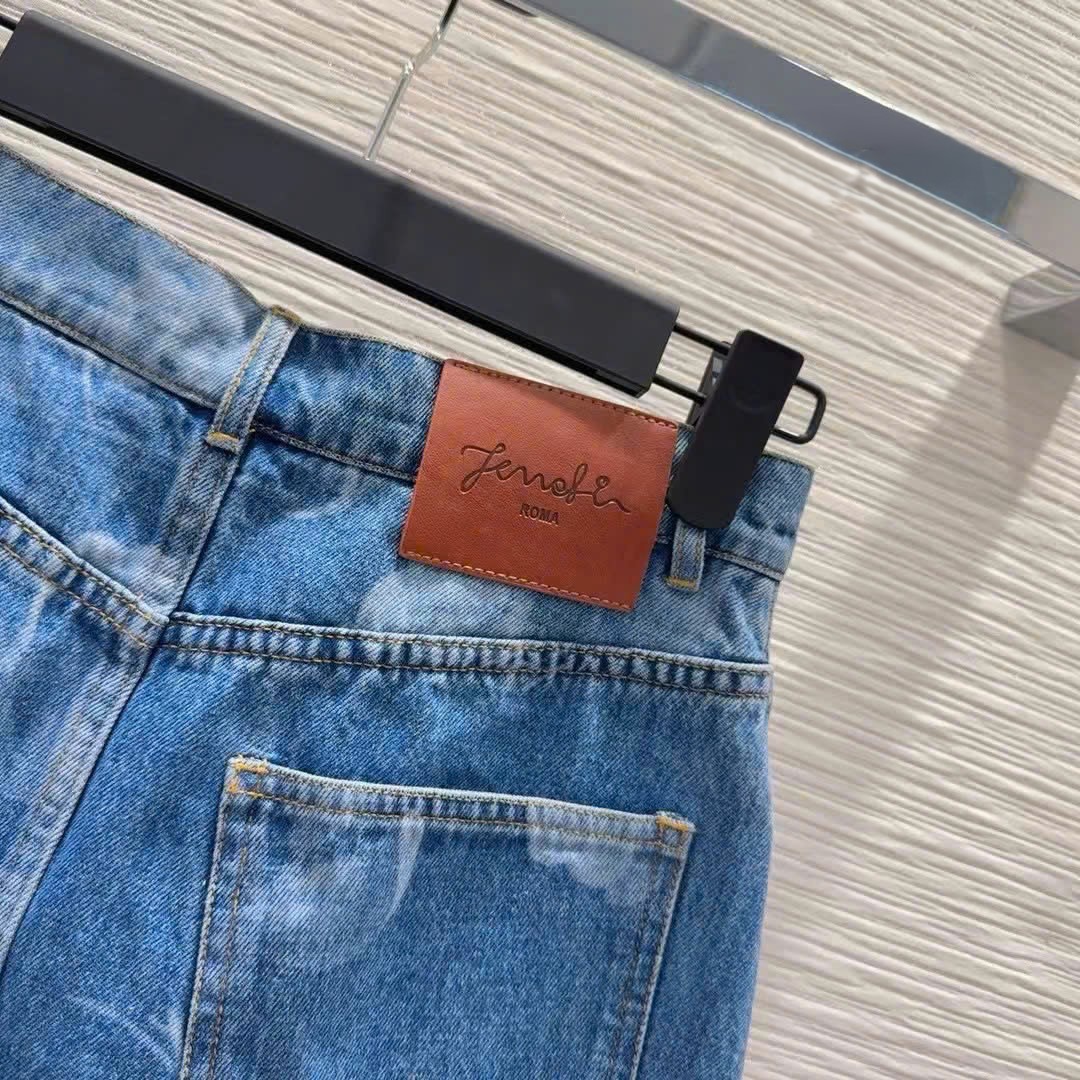 Chân váy nữ jean Fendi xanh 10