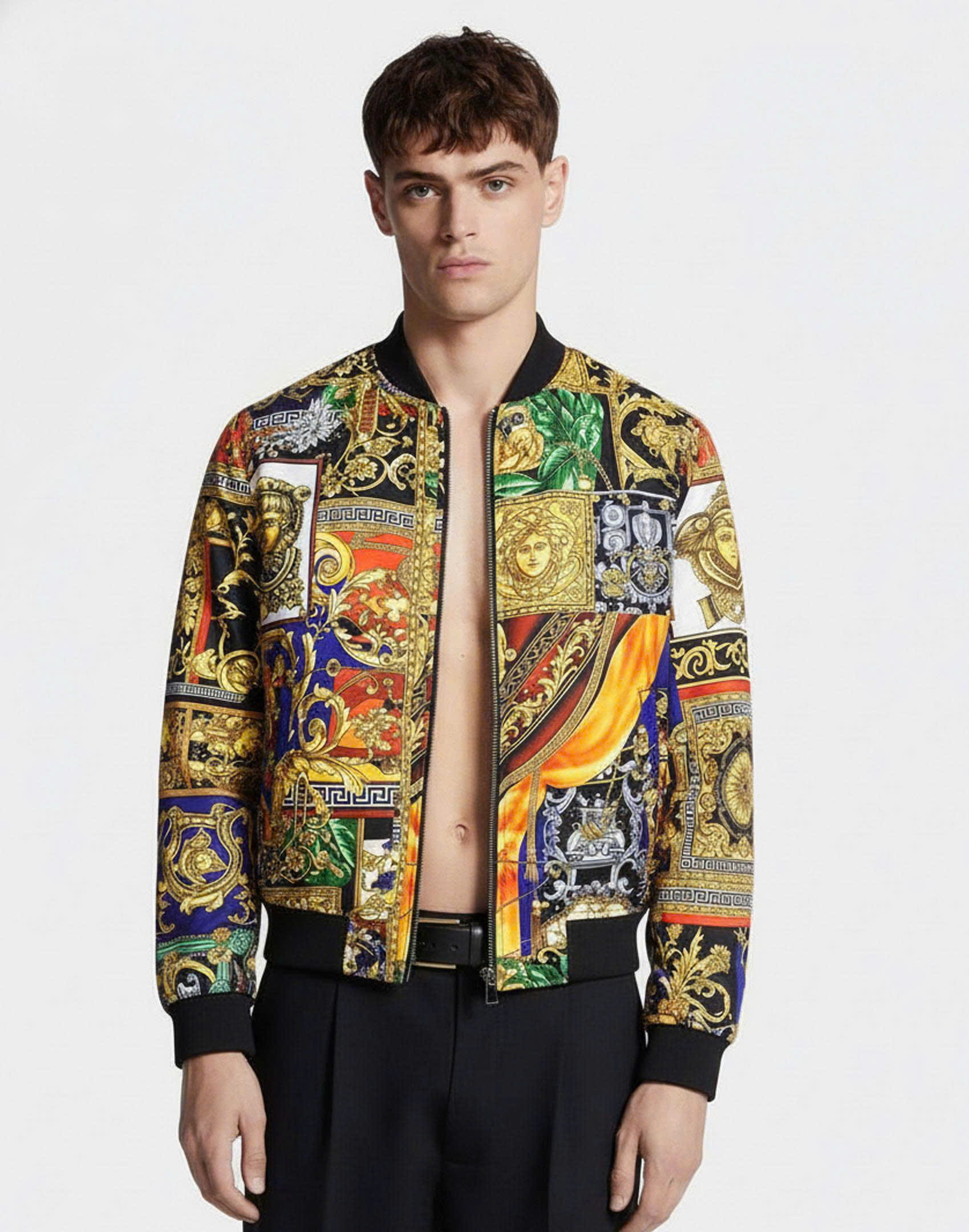 Áo khoác nam Bomber 3 Lớp trần bông Versace 3