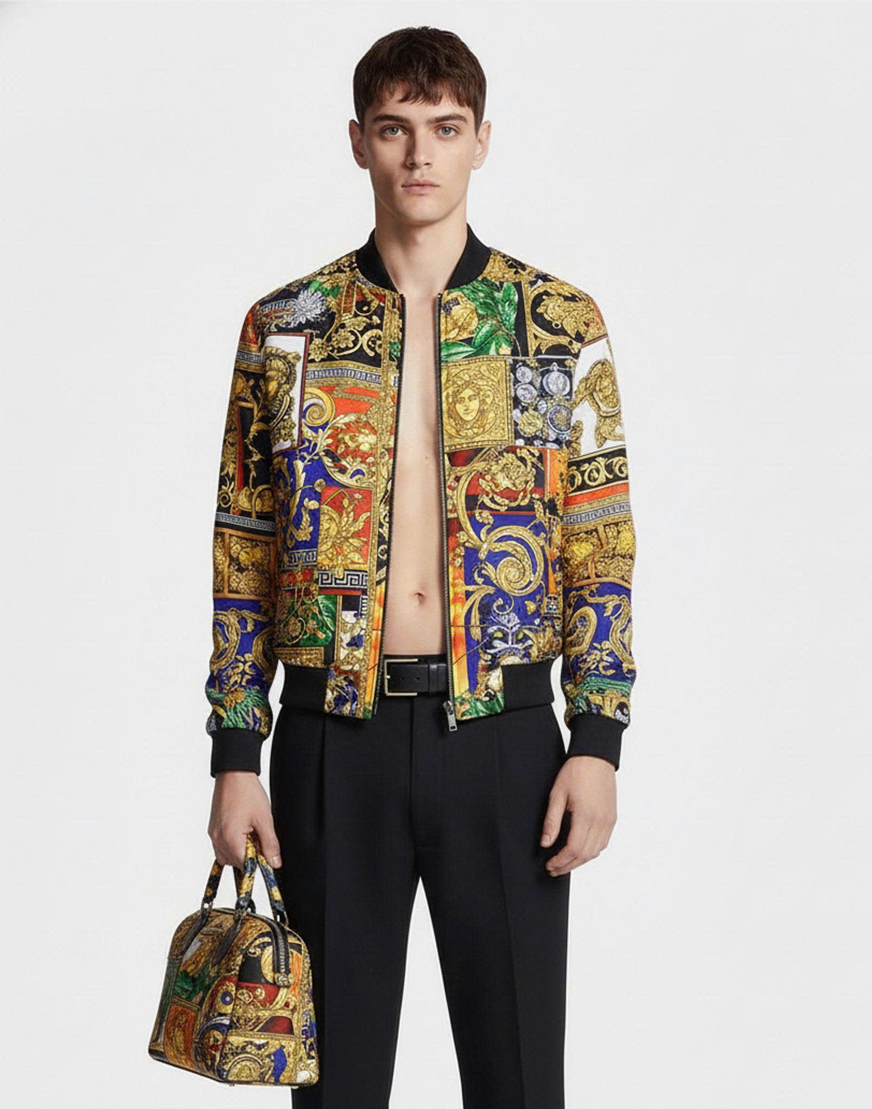 Áo khoác nam Bomber 3 Lớp trần bông Versace 4