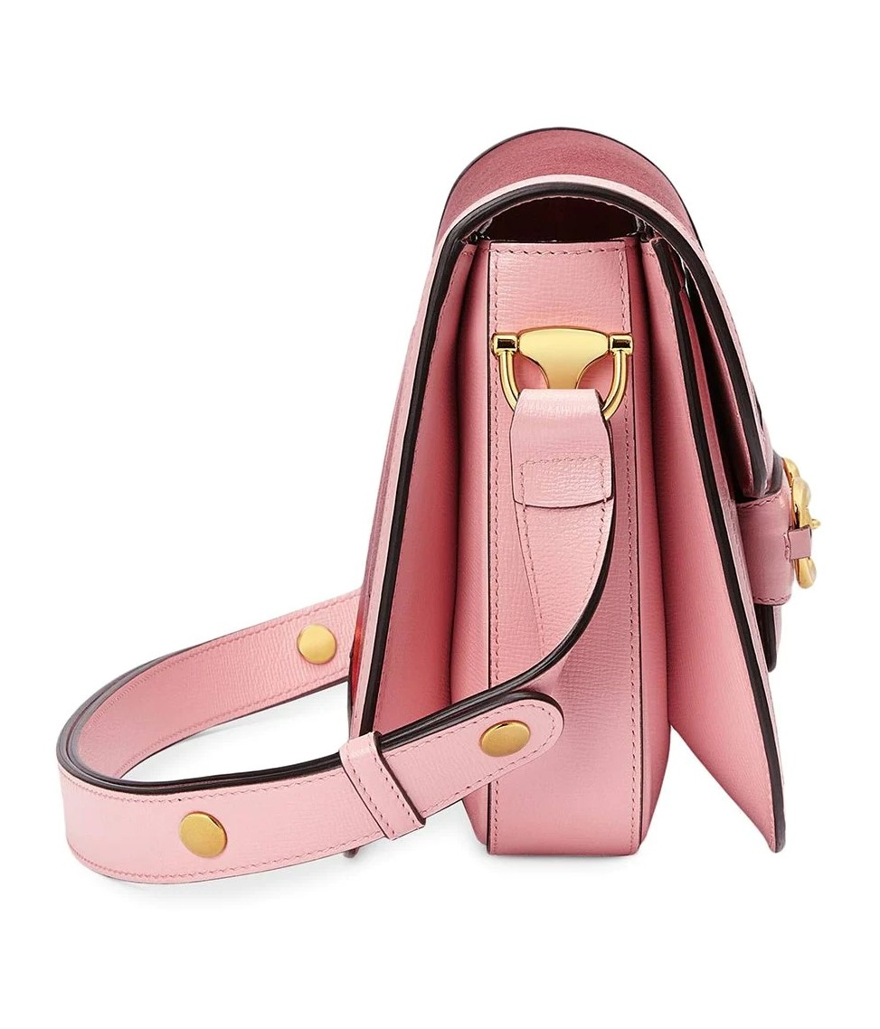 TÚI ĐEO CHÉO NỮ GUCCI 1955 HORSEBIT LEATHER SHOULDER BAG IN RED AND PINK 13