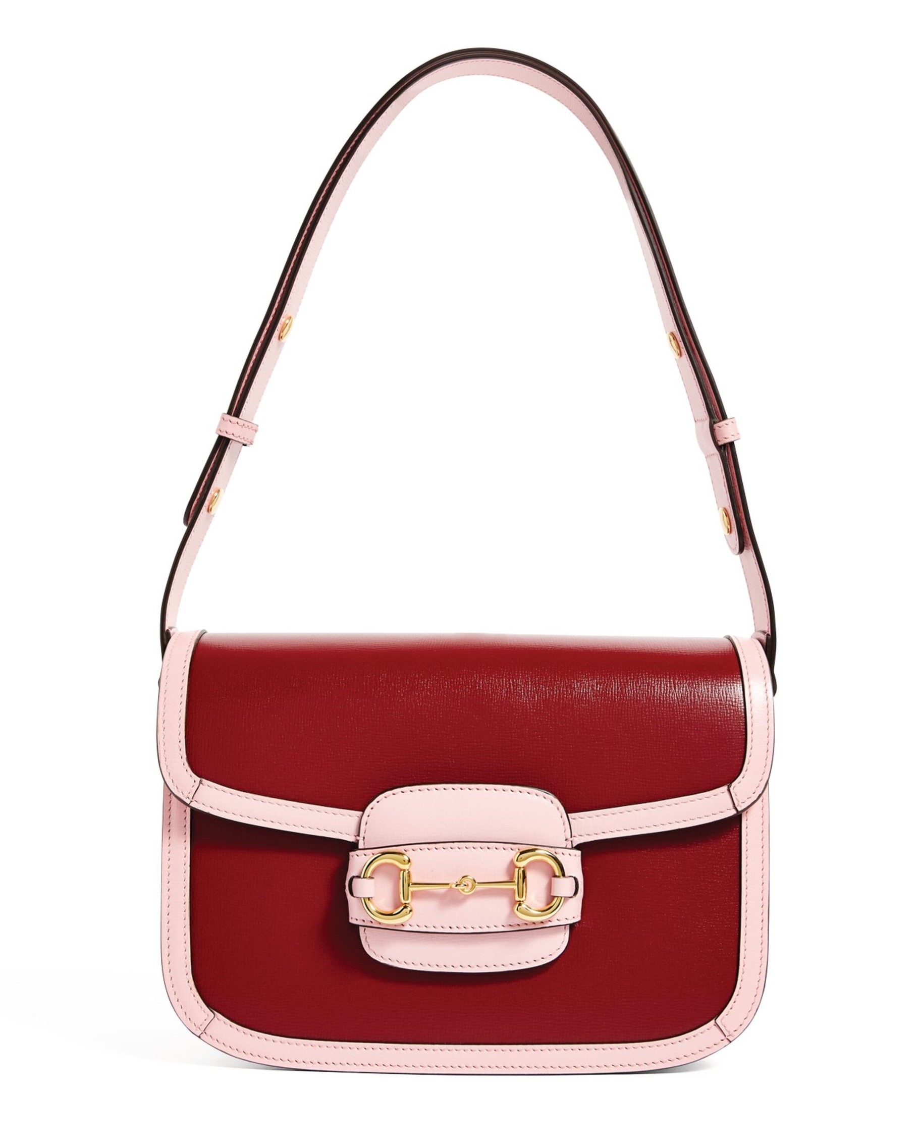 TÚI ĐEO CHÉO NỮ GUCCI 1955 HORSEBIT LEATHER SHOULDER BAG IN RED AND PINK 14