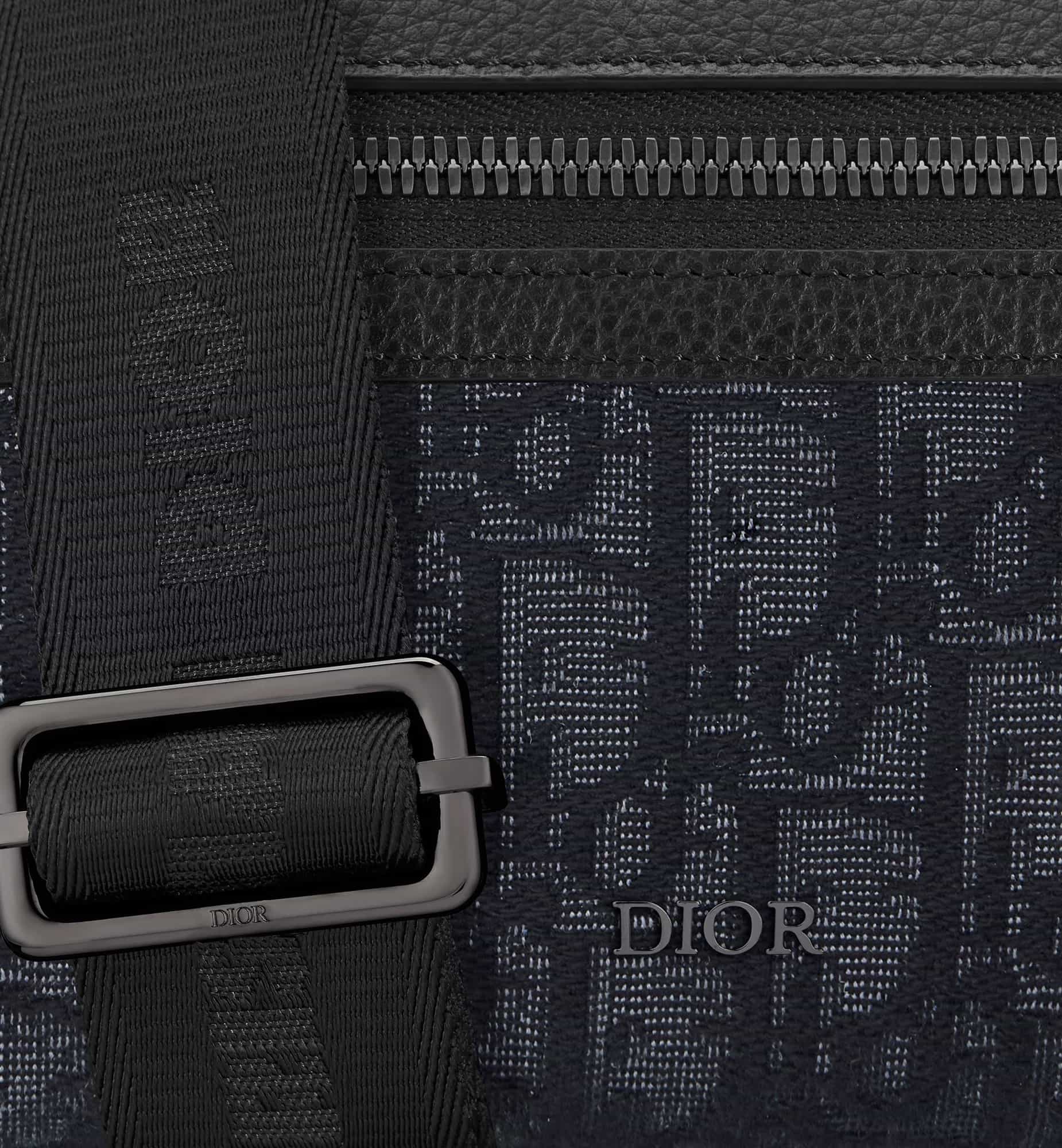 Túi Dior Nam Rider 2.0 Zipped Messenger Bag Black Dior Oblique Jacquard and Black Grained Calfskin 3