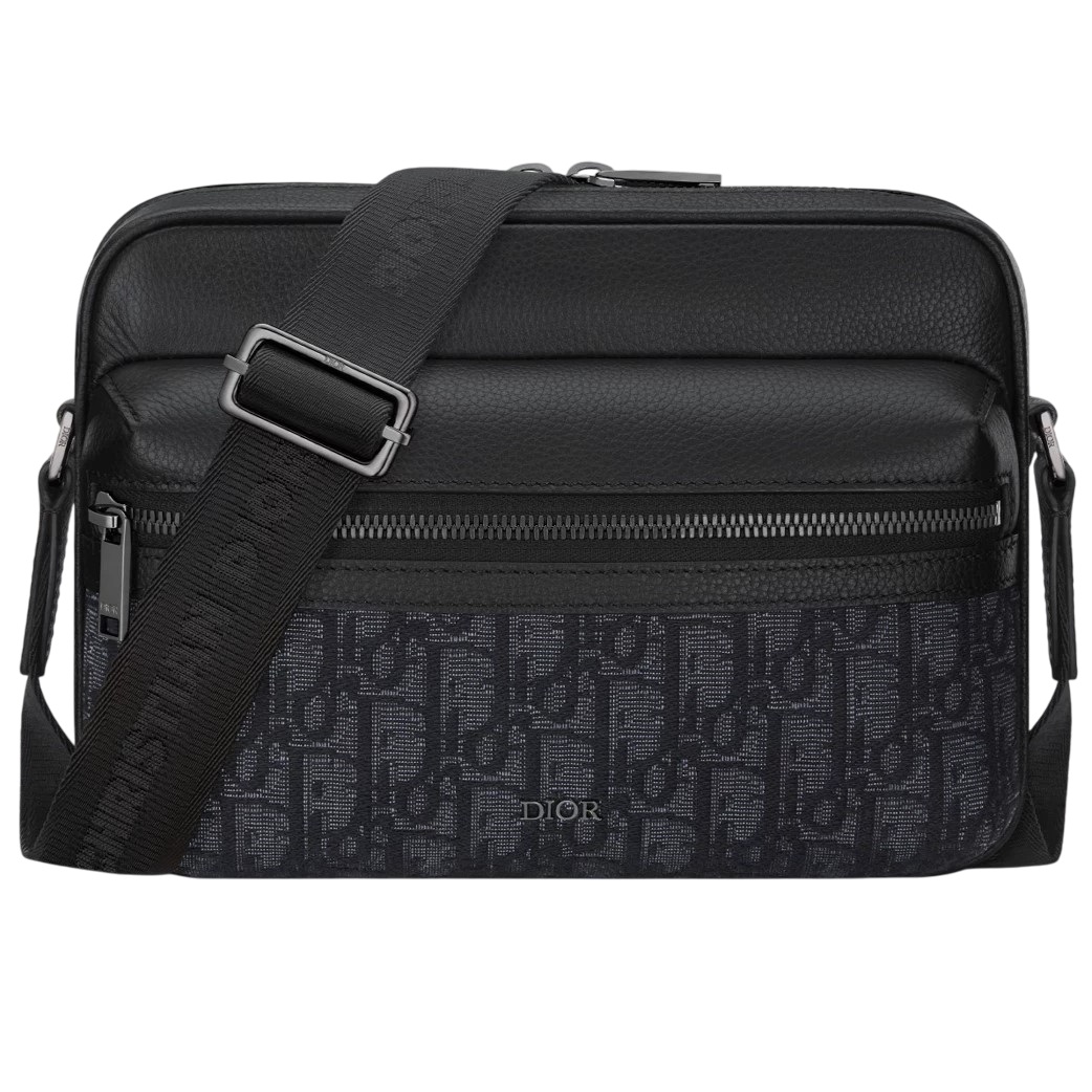 Túi Dior Nam Rider 2.0 Zipped Messenger Bag Black Dior Oblique Jacquard and Black Grained Calfskin 5