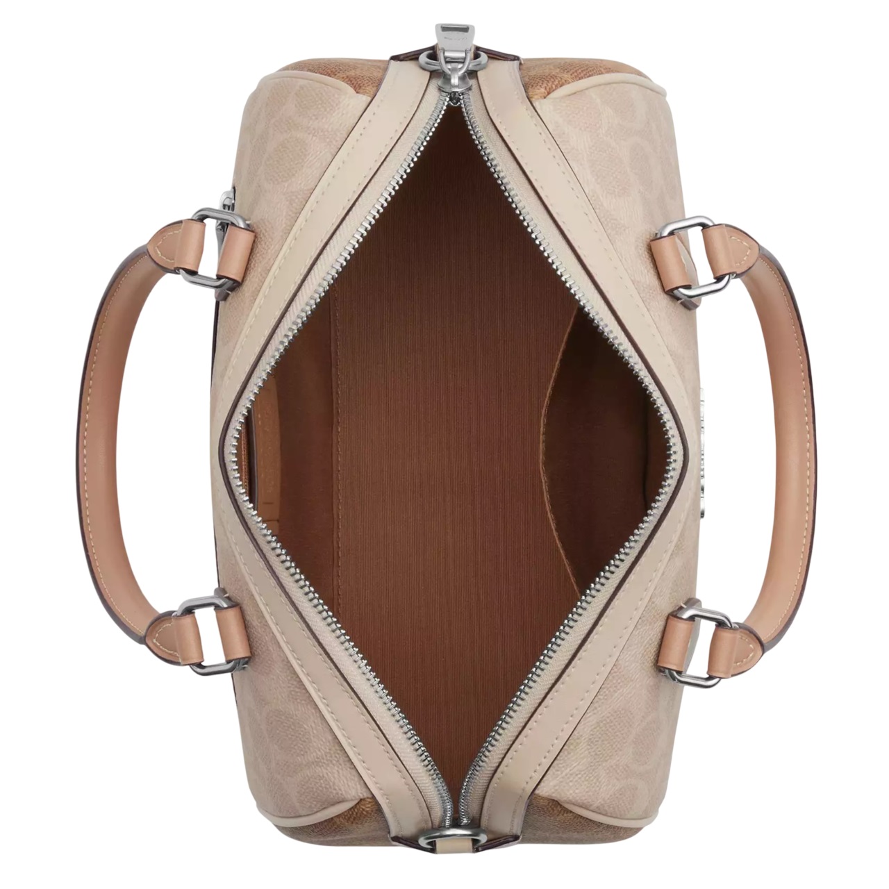 Túi Coach Rowan Satchel Bag In Blocked Signature Canvas Sand Taupe Multi CW377 1