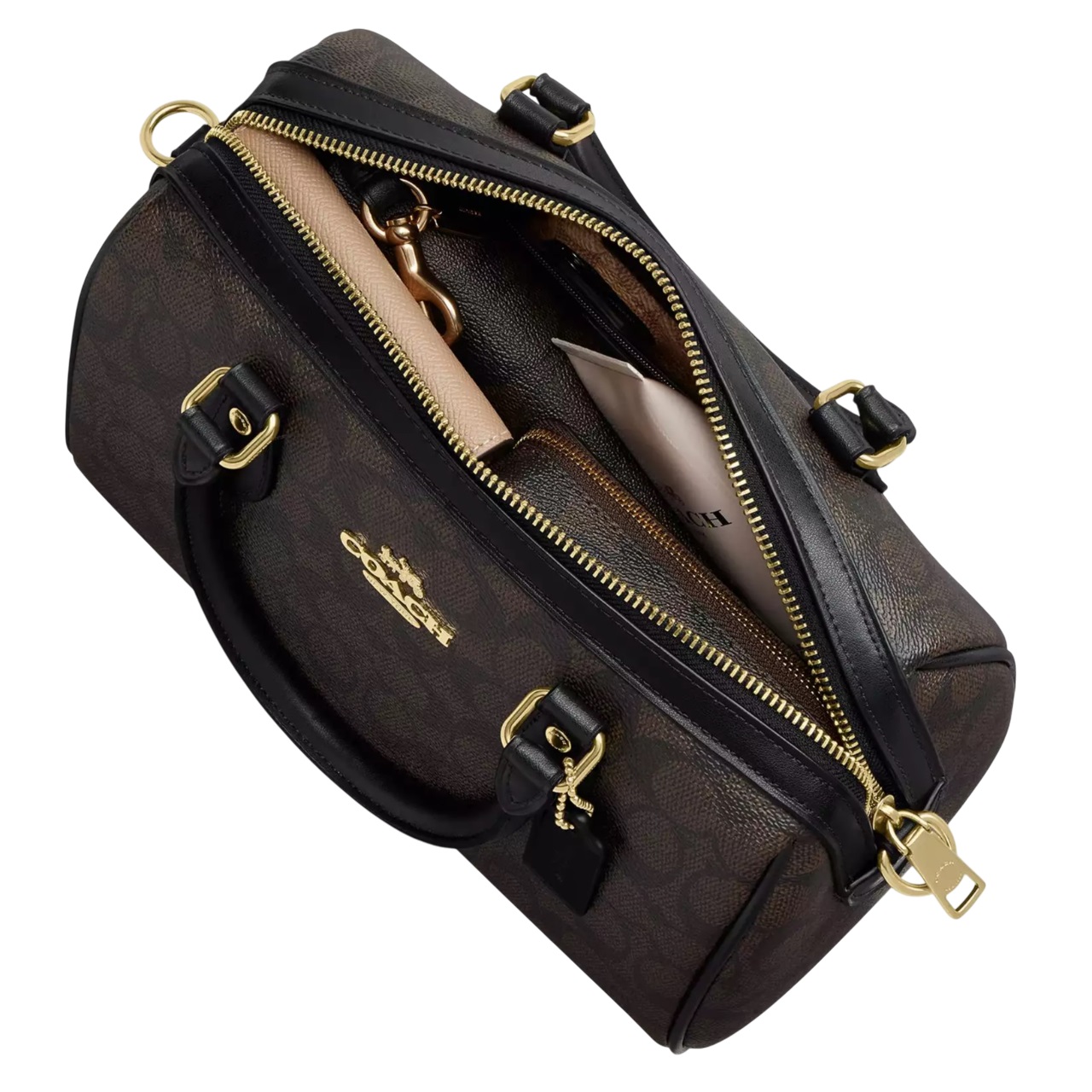 Túi Coach Rowan Satchel Bag In Blocked Signature Canvas Sand Taupe Multi CW377 4