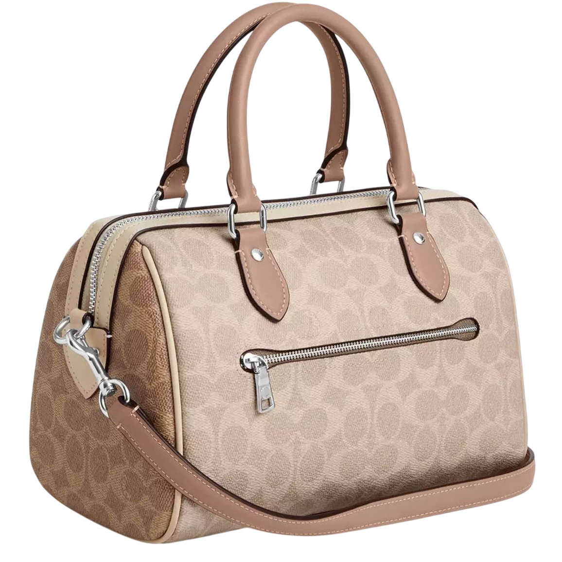 Túi Coach Rowan Satchel Bag In Blocked Signature Canvas Sand Taupe Multi CW377 6