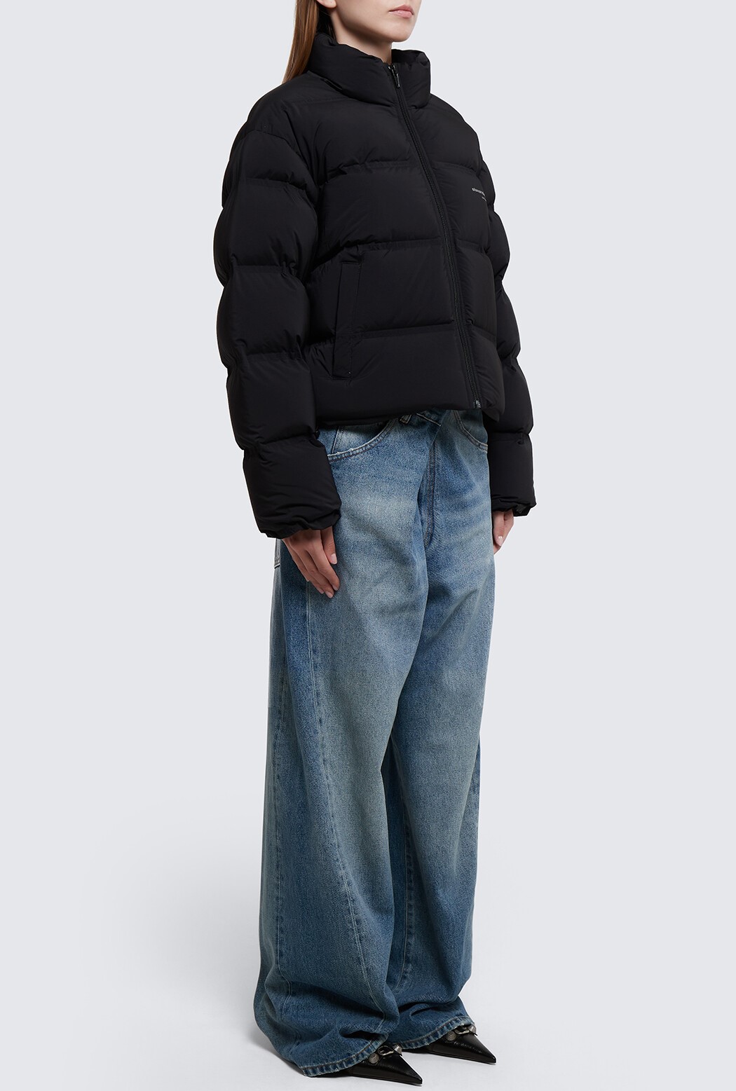 ÁO PHAO ALEXANDER WANG REFLECTIVE LOGO DETAIL CROPPED PUFFER COAT 13