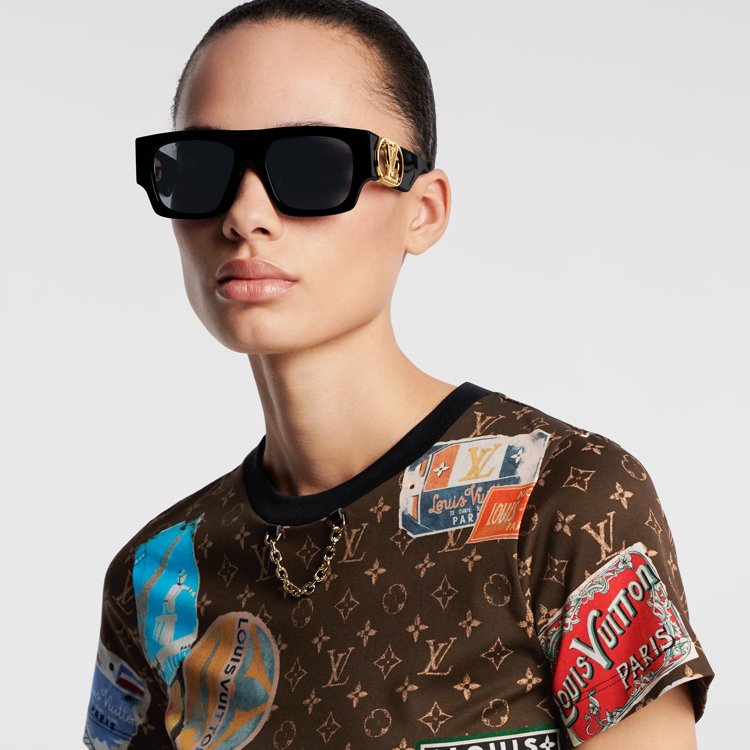ÁO LOUIS VUITTON DARK BROWN ELYSEE PALACE CROP TOP 2
