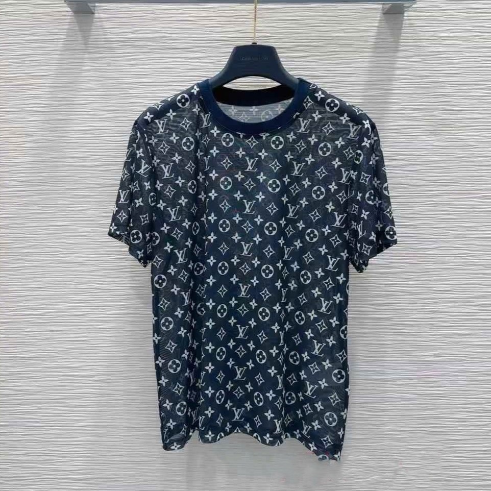 Set bộ áo thun quần lụa dài xanh dương LV 9
