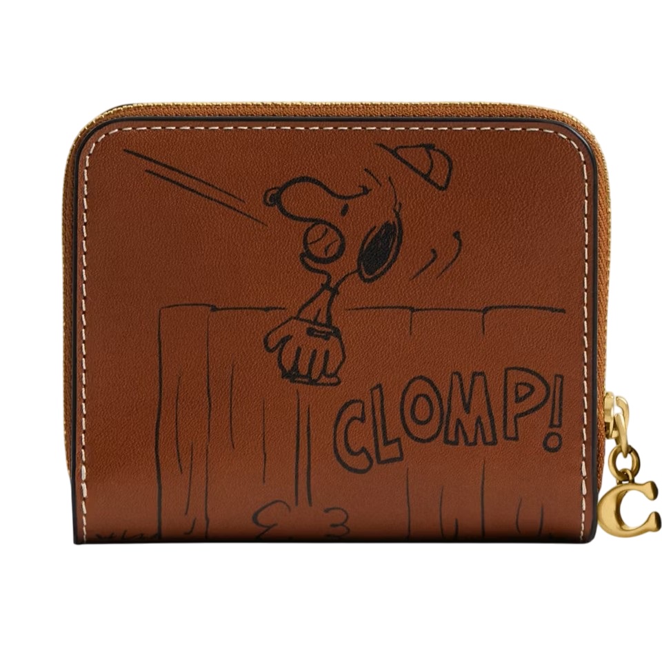 Ví Coach Peanuts Newspaper Print Billfold Wallet Hazelnut CBG43 1