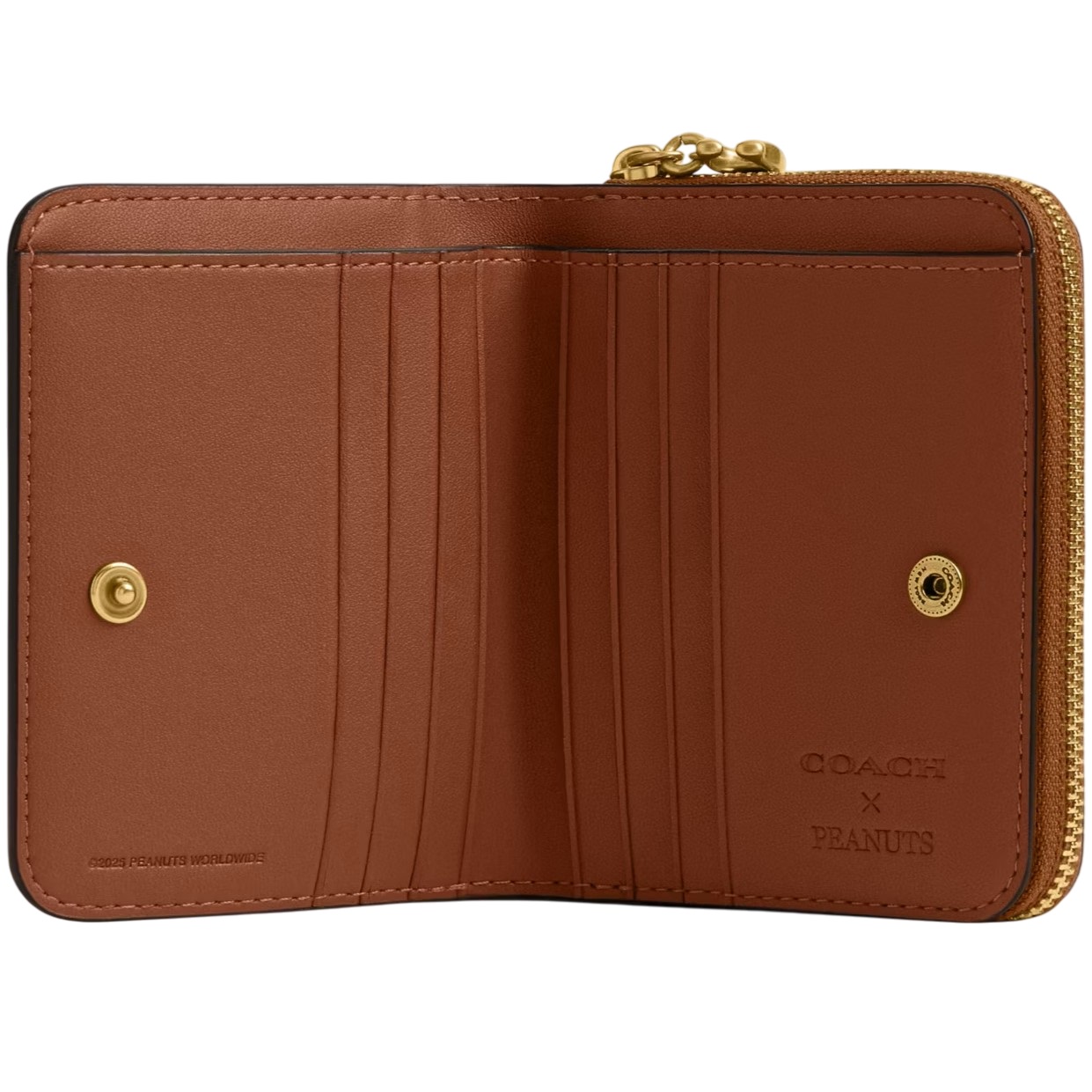 Ví Coach Peanuts Newspaper Print Billfold Wallet Hazelnut CBG43 3