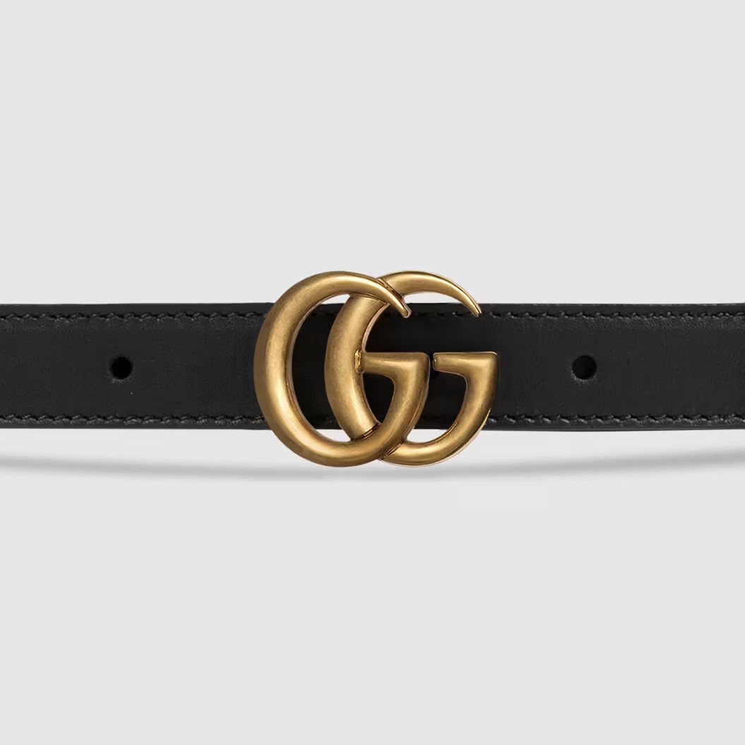DÂY NỊT NỮ GUCCI LIGHT LEATHER BELT WITH DOUBLE G BUCKLE 1