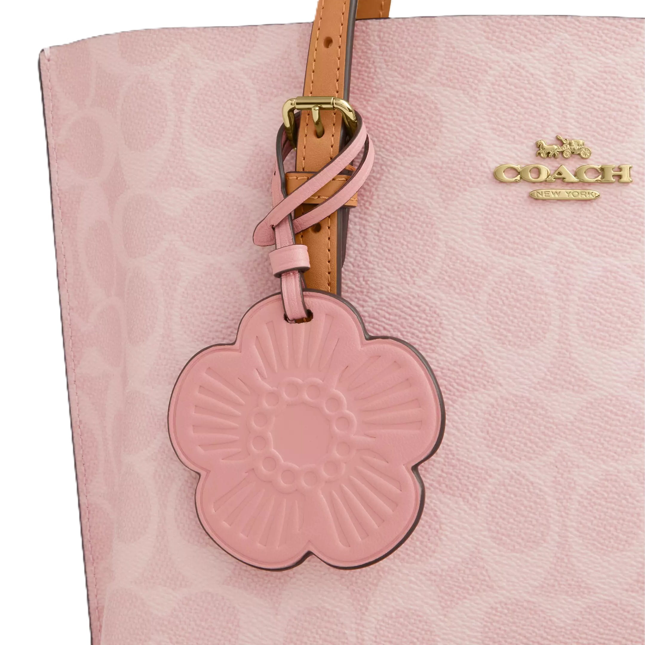 Túi Coach Mollie Tote Bag 25 In Signature Canvas With Charms Powder Pink CER24 3