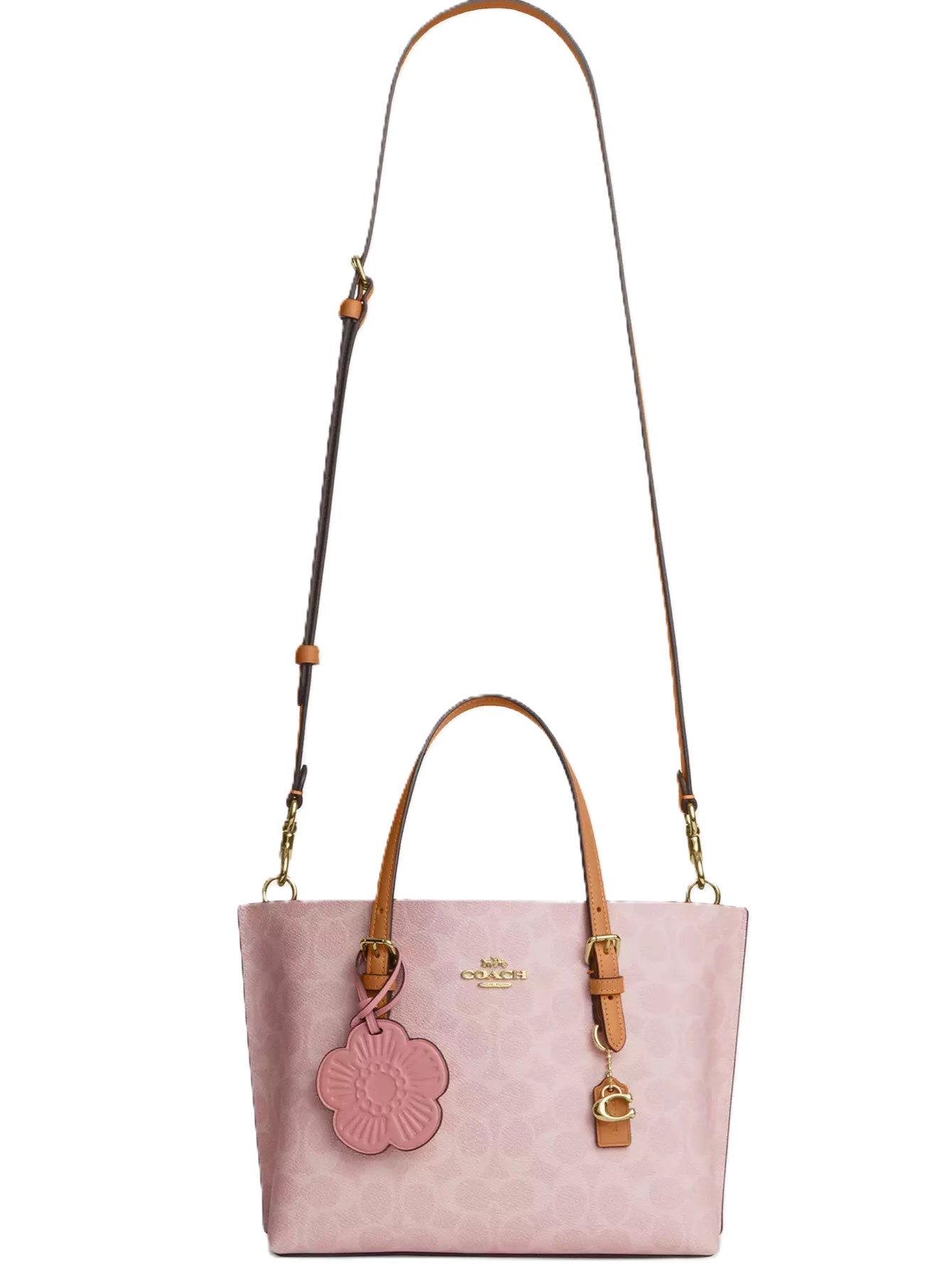 Túi Coach Mollie Tote Bag 25 In Signature Canvas With Charms Powder Pink CER24 4