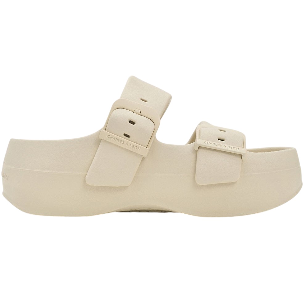 Giày Sandals nữ Charles Keith Bunsy Double-Strap Sports Sandals Beige CK1-71650004 3
