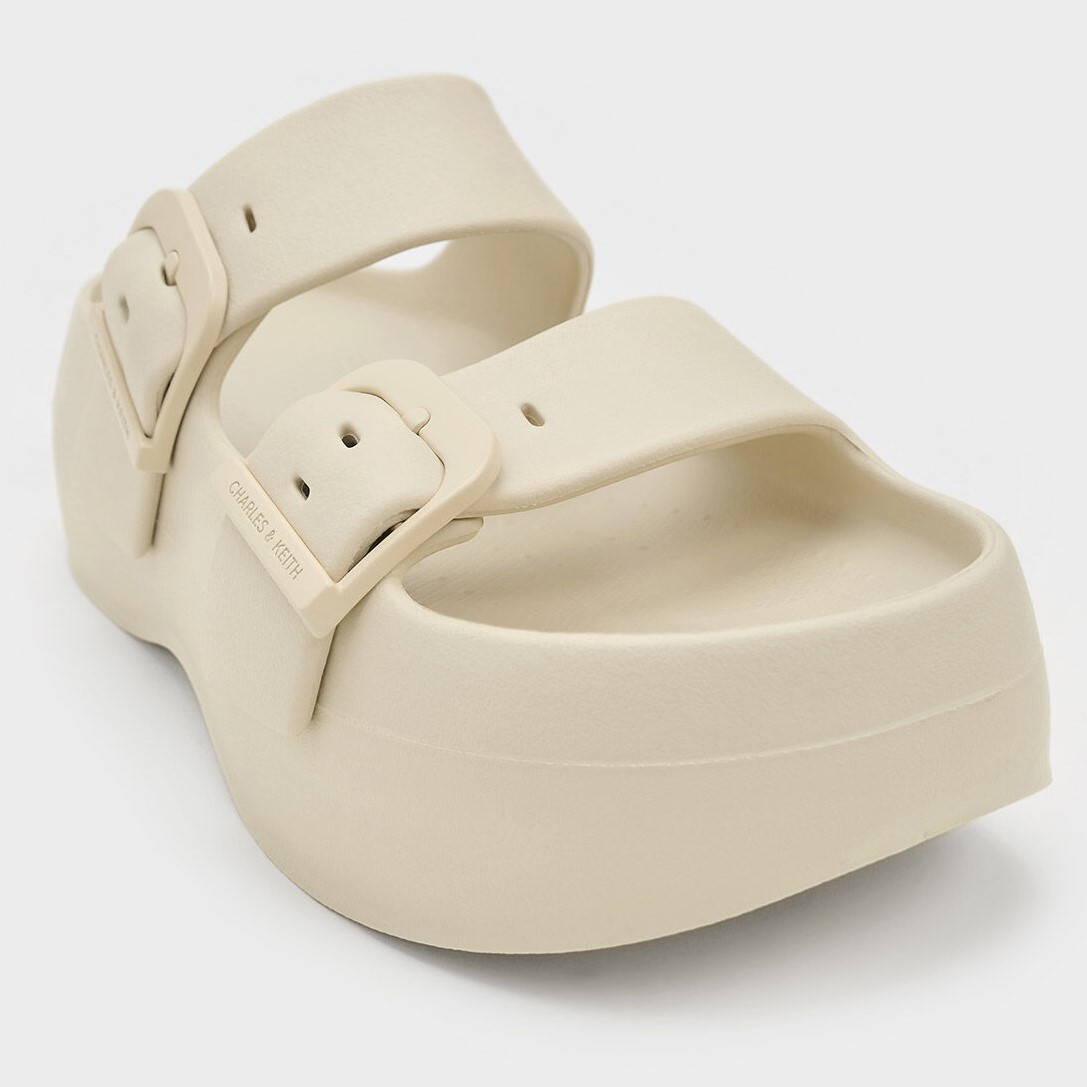 Giày Sandals nữ Charles Keith Bunsy Double-Strap Sports Sandals Beige CK1-71650004 8