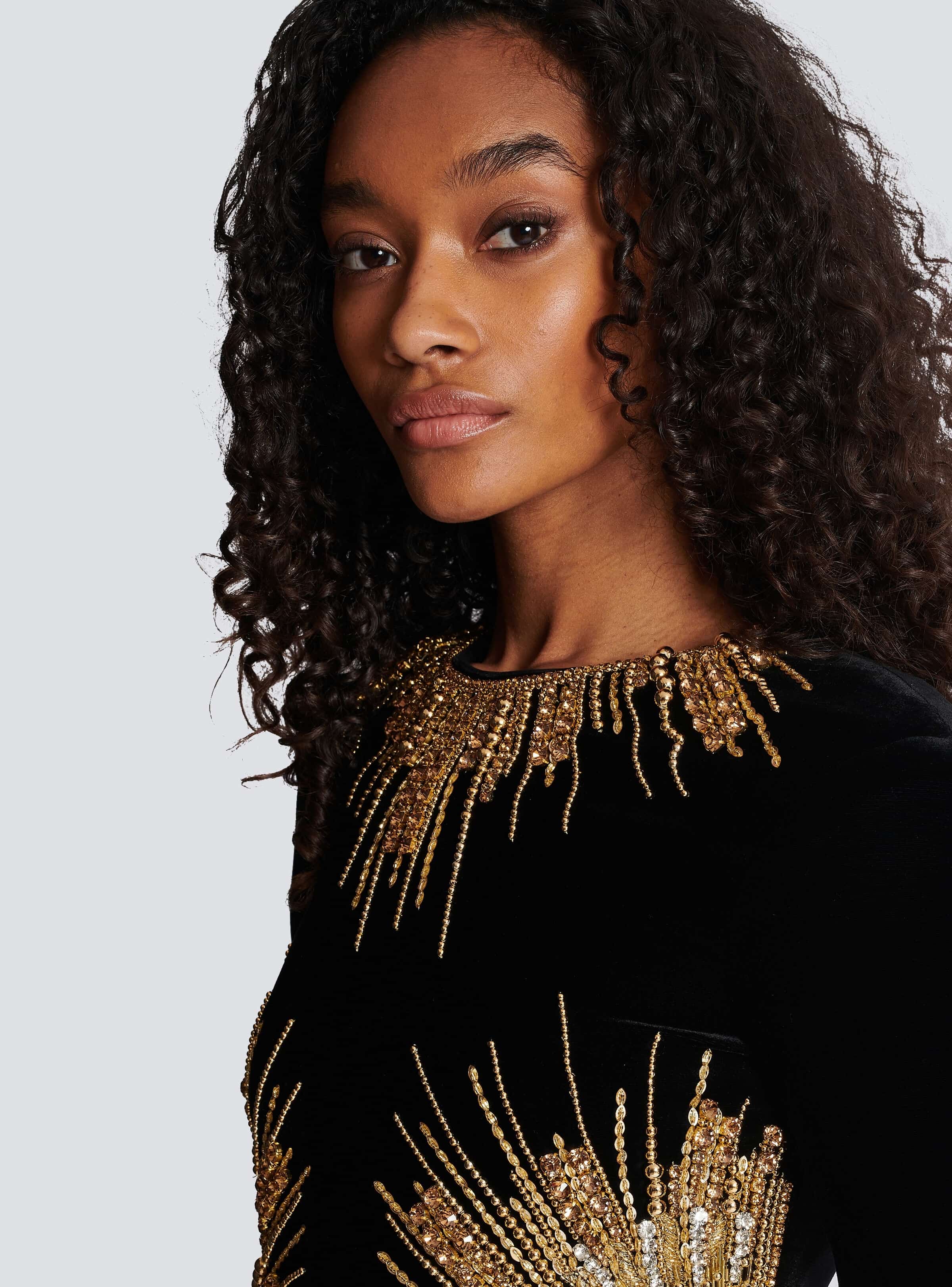 Áo đầm Balmain Dress With Pearl And Sequin Embroidery 4