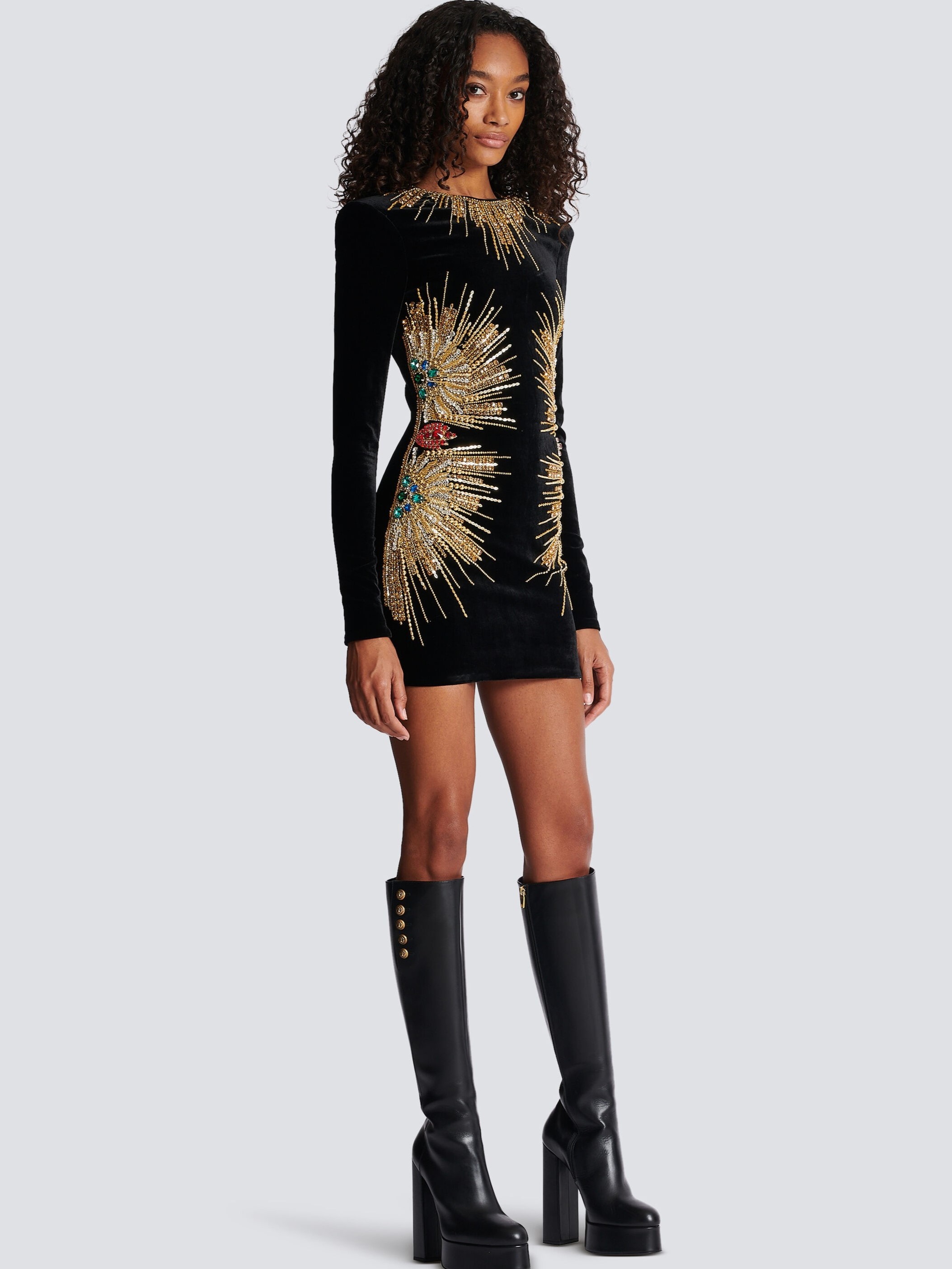 Áo đầm Balmain Dress With Pearl And Sequin Embroidery 9