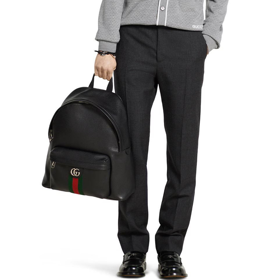 Balo Gucci Ophidia Medium Backpack Black Soft Leather 6