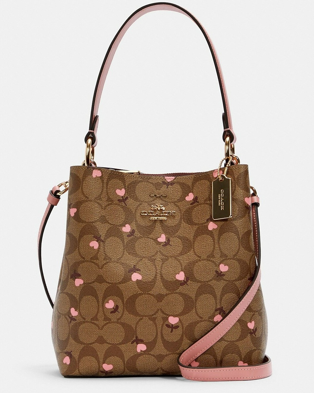 Túi xách Coach nữ Small Town Bucket Bag In Signature Canvas With Heart  Floral Print
