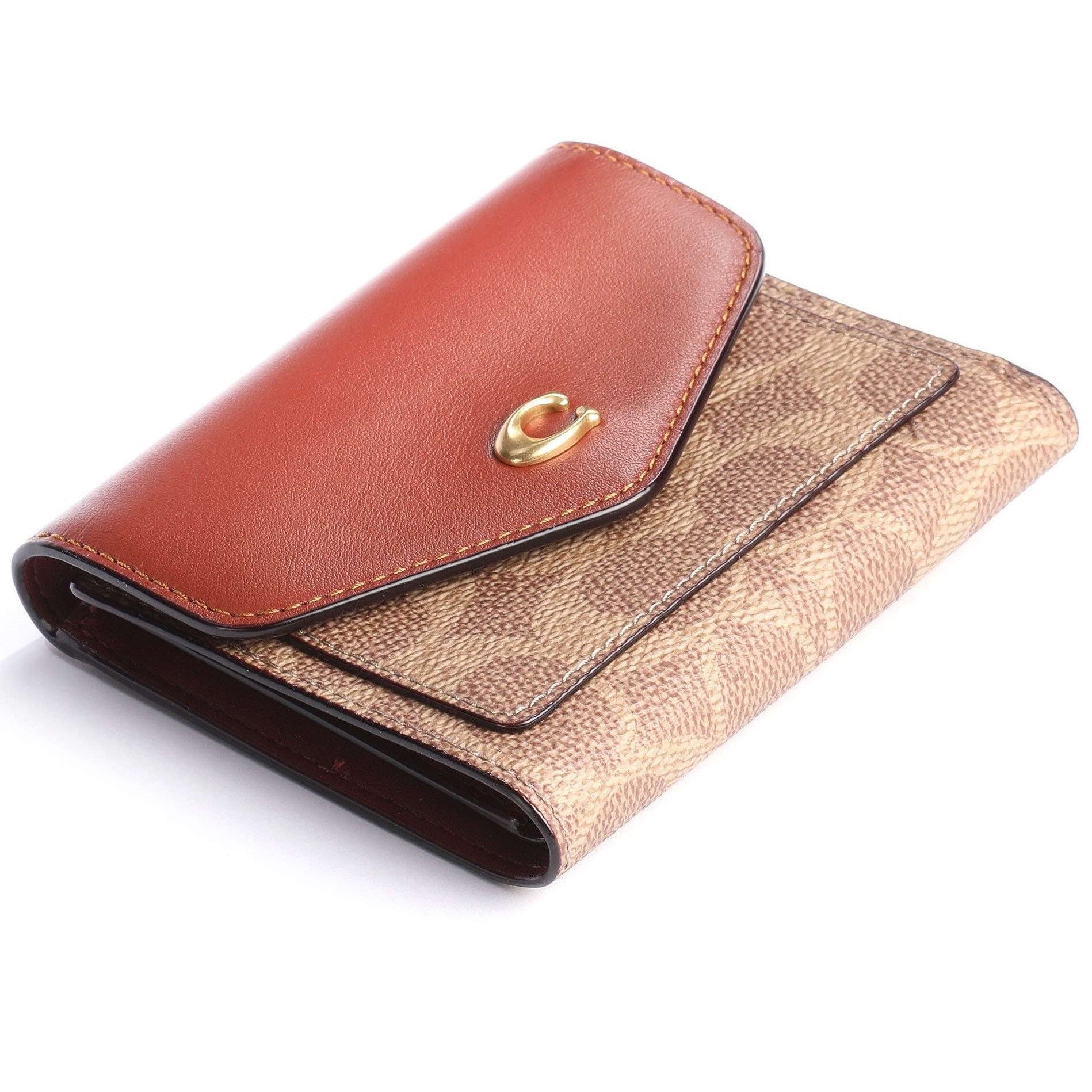 VÍ NGẮN NỮ GẬP COACH WYN SMALL WALLET IN COLORBLOCK SIGNATURE CANVAS 1