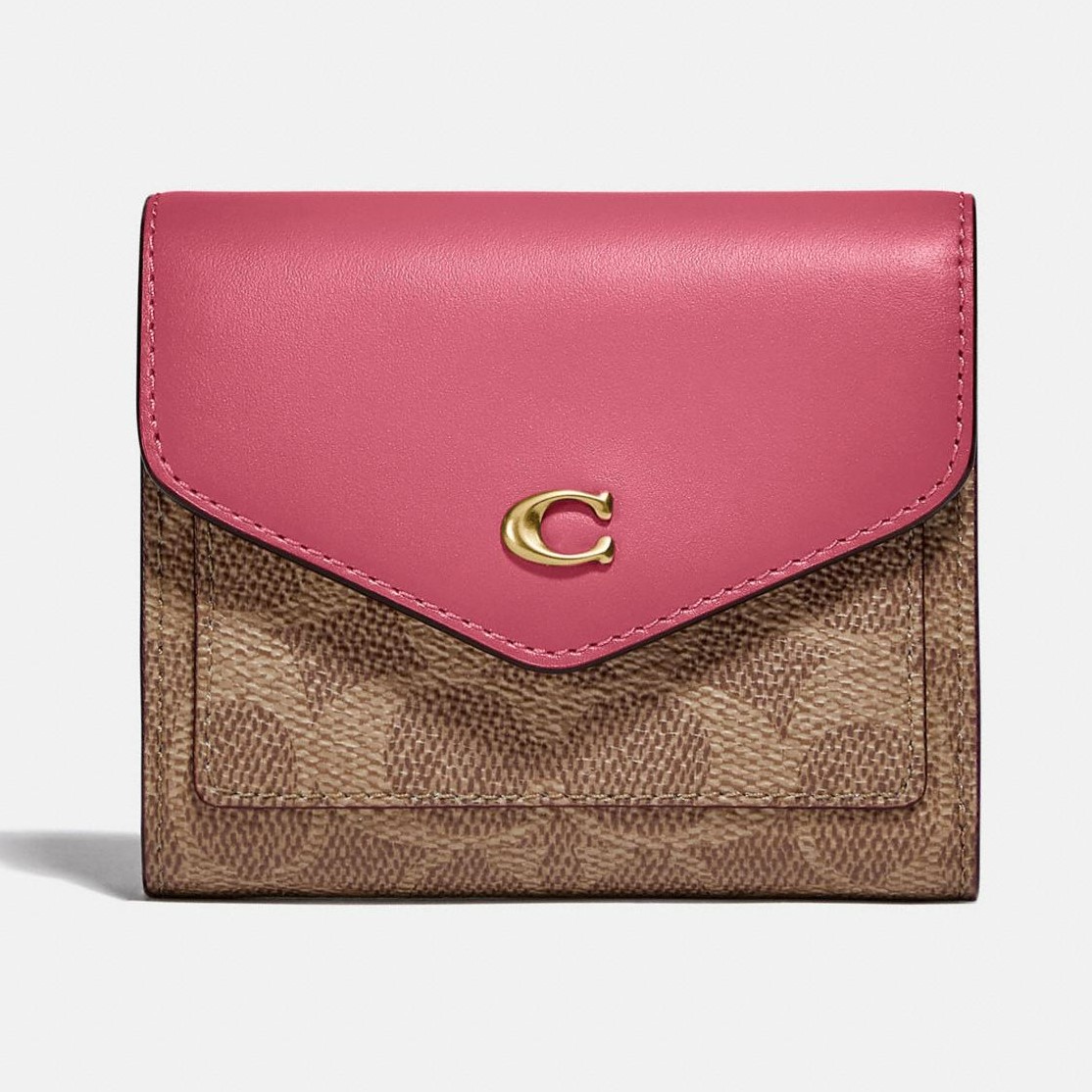 VÍ NGẮN NỮ GẬP COACH WYN SMALL WALLET IN COLORBLOCK SIGNATURE CANVAS 7